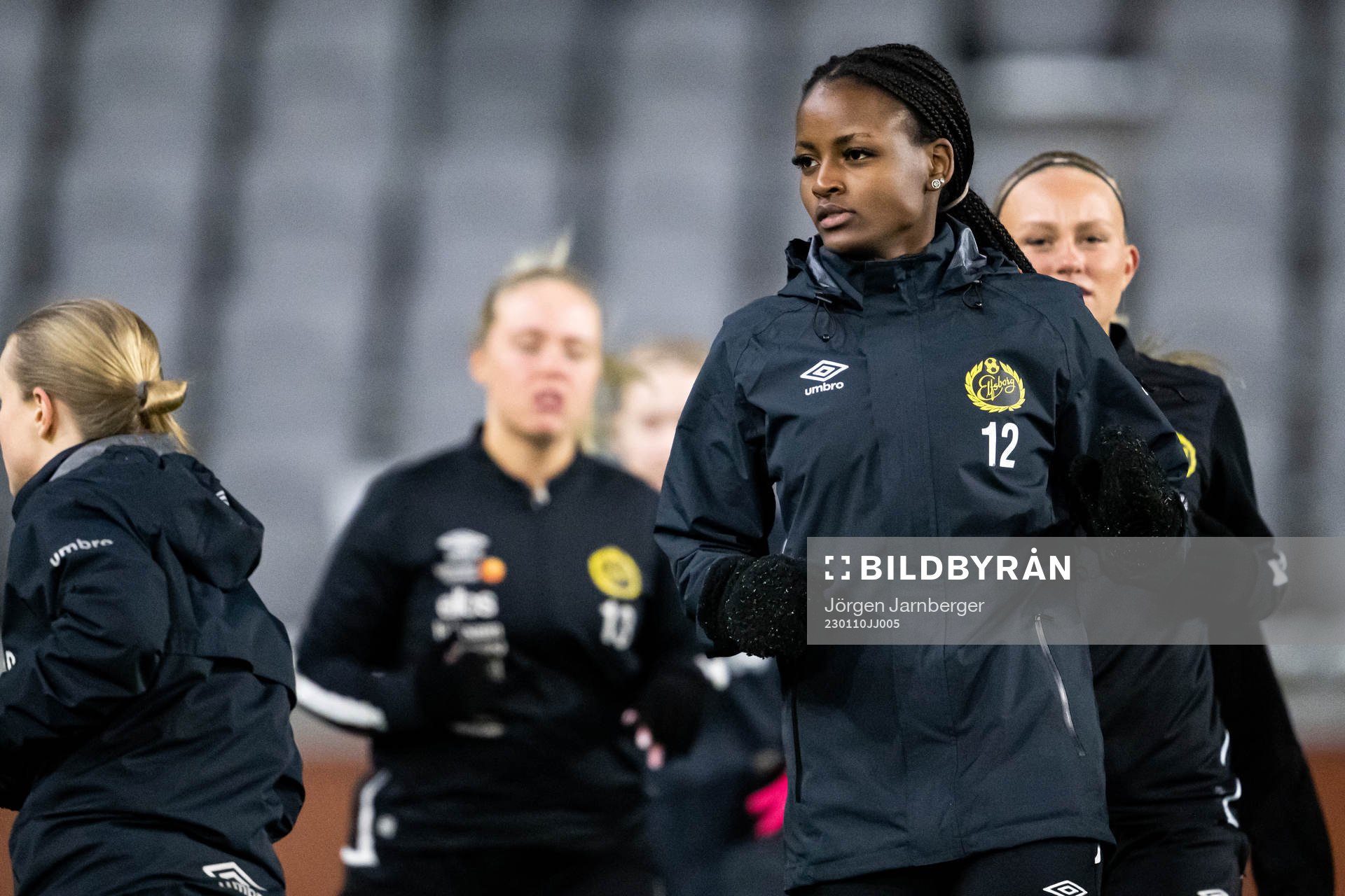 Salha Nduwayo under en träning med Elfsborg den 10 januari 2023 i Borås. 