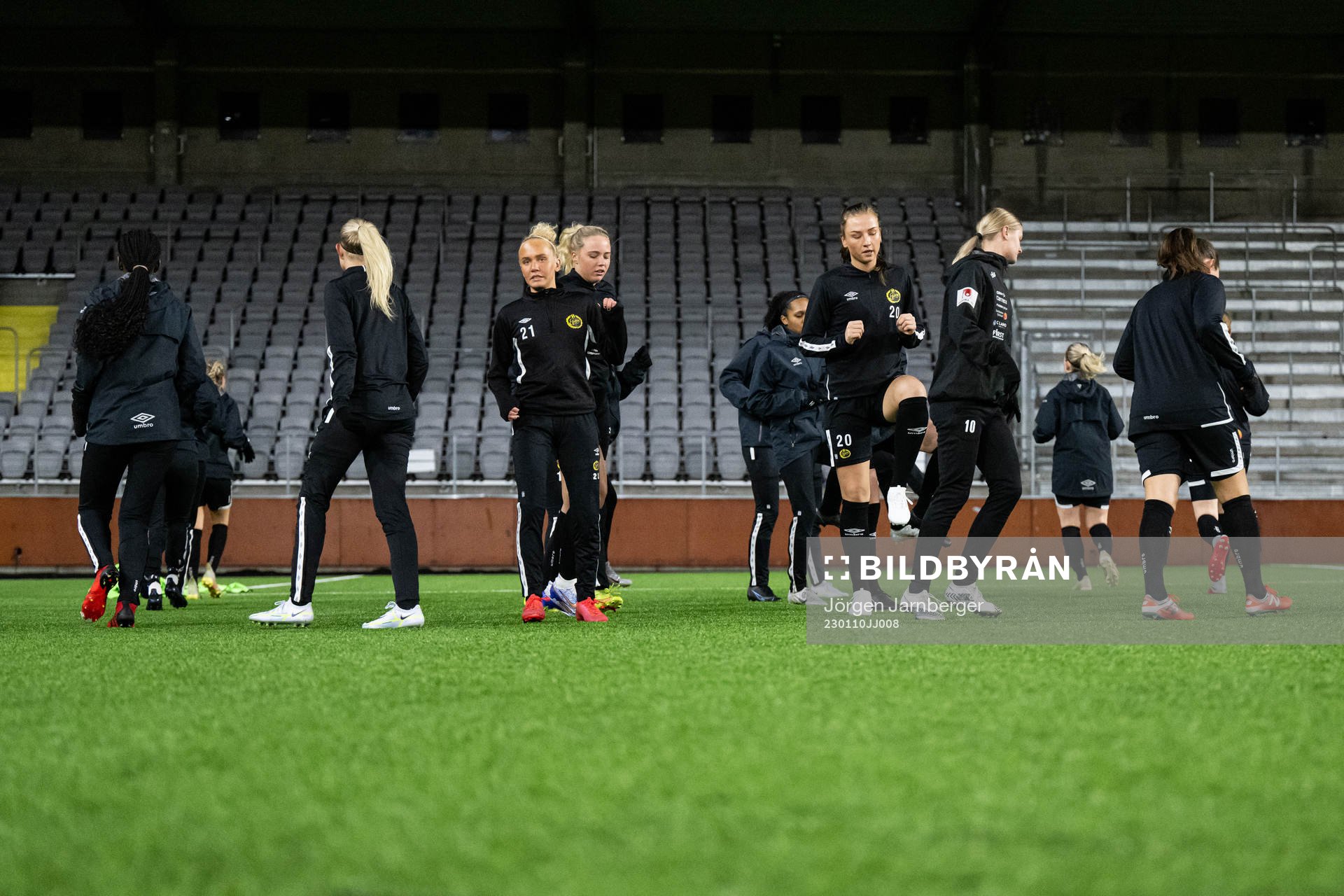 Spelarna värmer upp