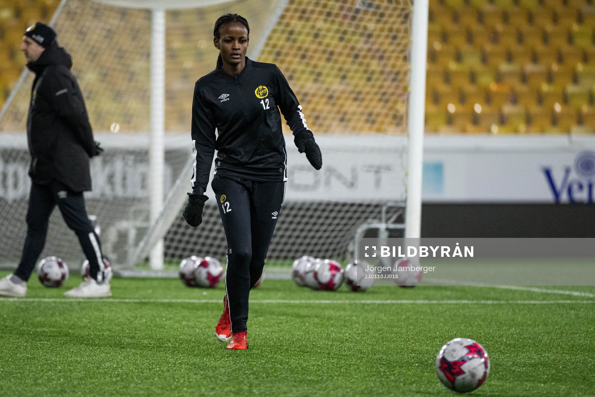 Salha Nduwayo under en träning med Elfsborg den 10 januari 2023 i Borås. 