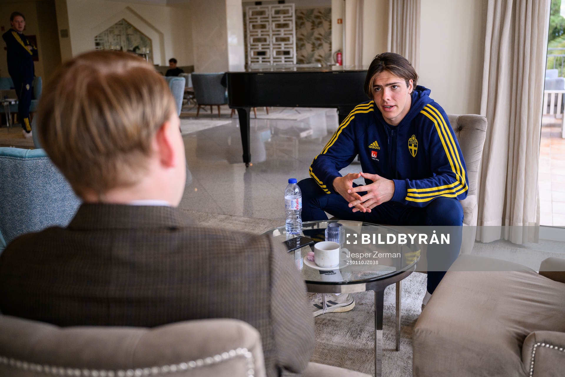 goalkeeper Jacob Widell Zetterström of the Swedish men's football national team at a press event on January 10, 2023 in Almancil.