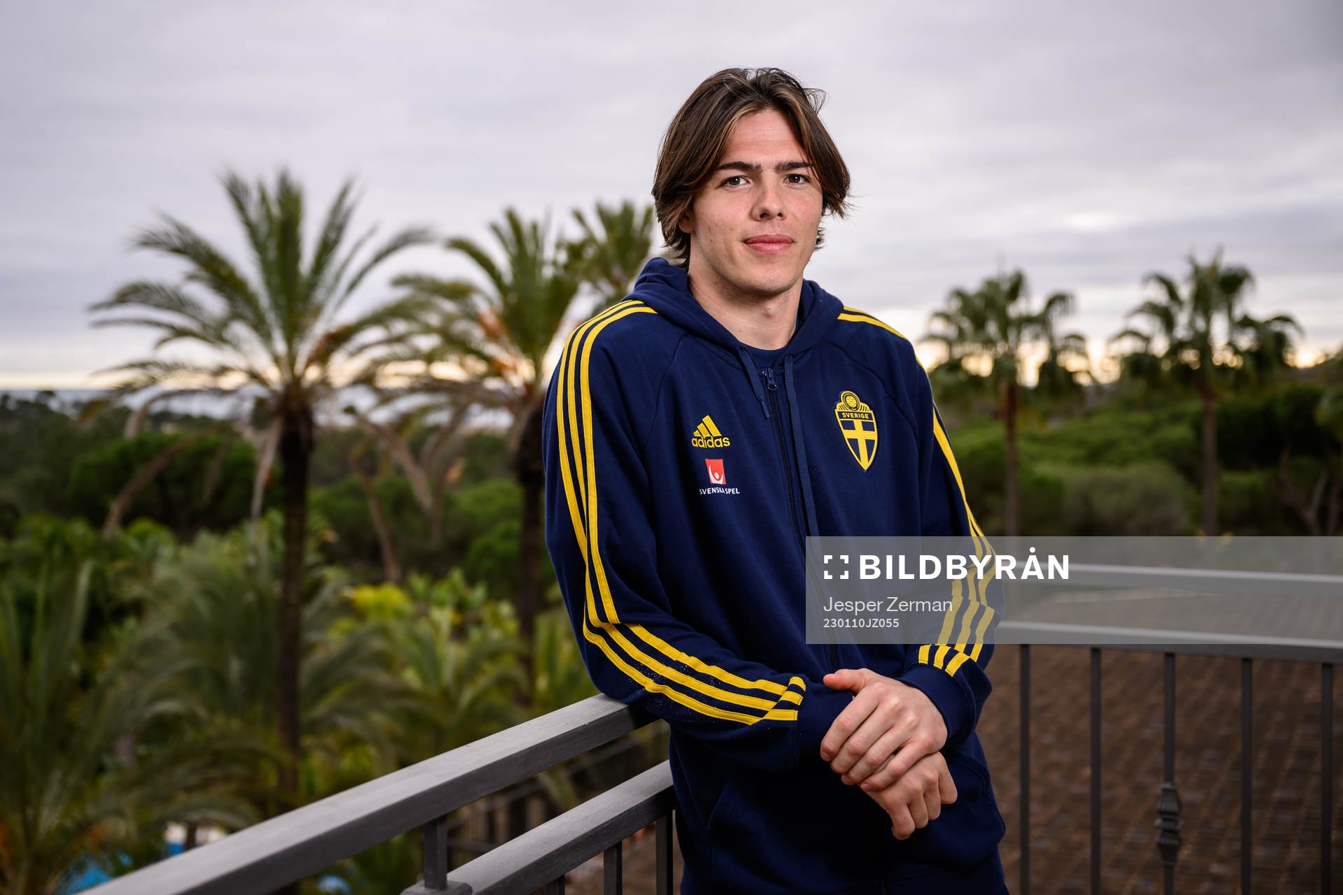 goalkeeper Jacob Widell Zetterström of the Swedish men's football national team poses for a portrait at a press event on January 10, 2023 in Almancil.