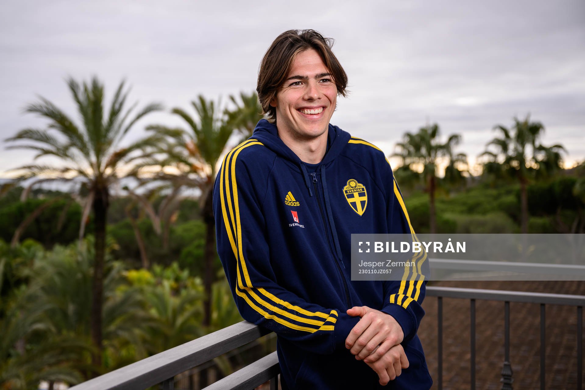 goalkeeper Jacob Widell Zetterström of the Swedish men's football national team poses for a portrait at a press event on January 10, 2023 in Almancil.