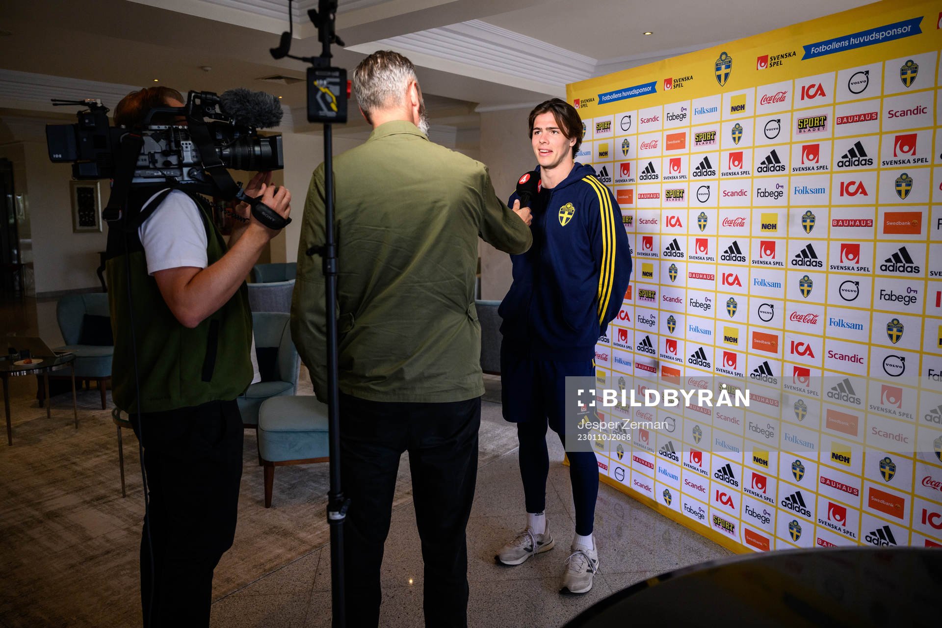 goalkeeper Jacob Widell Zetterström of the Swedish men's football national team at a press event on January 10, 2023 in Almancil.