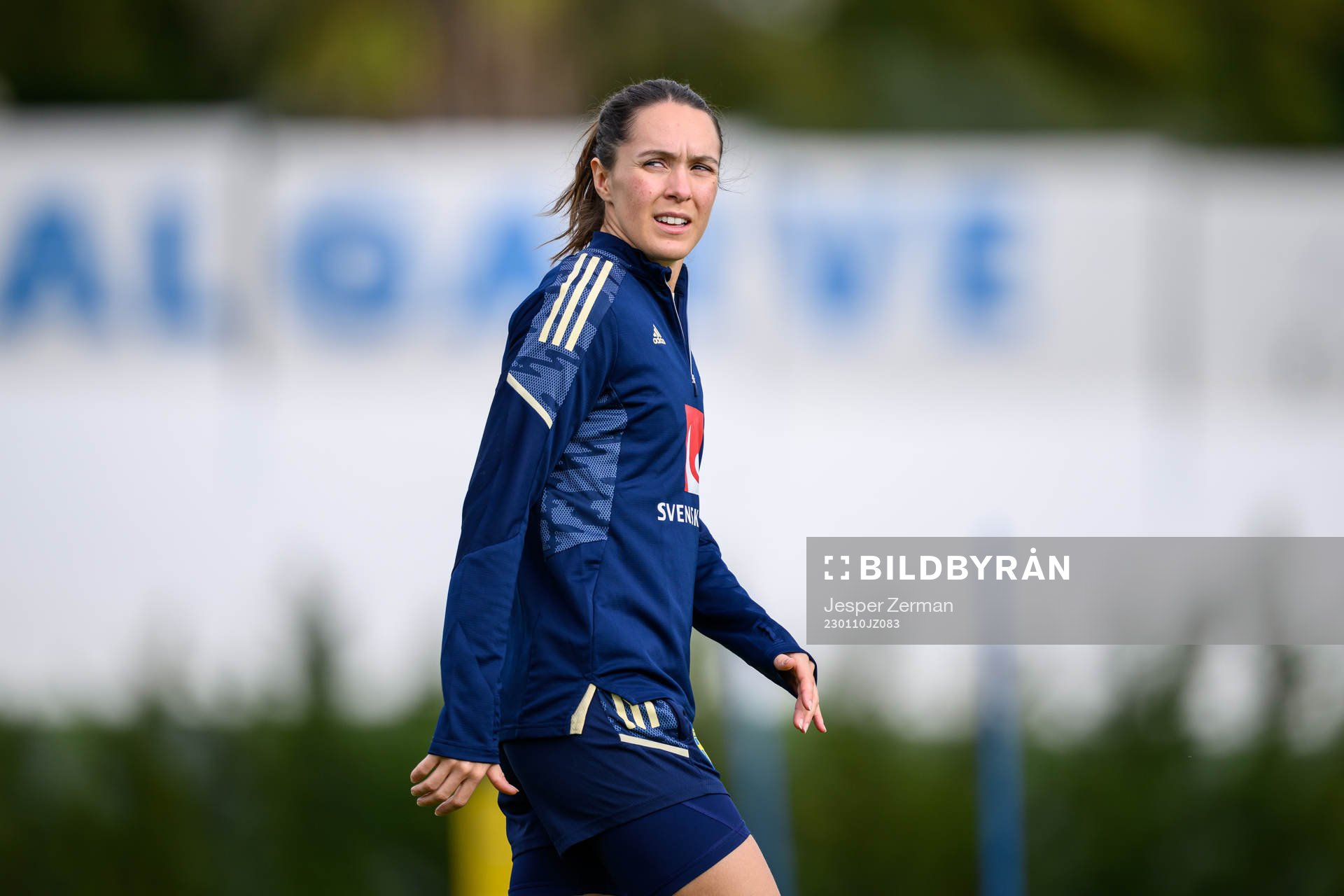Felicia Rogic of the Swedish women's football national team at a training session on January 10, 2023 in Albufeira. 