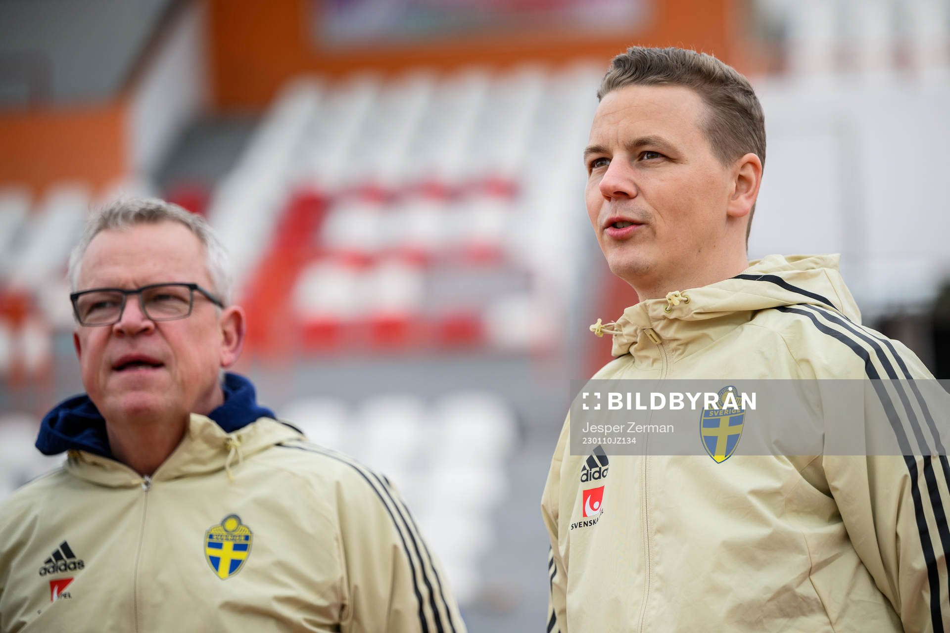 Head coach Janne Andersson and goalkeeper coach Maths