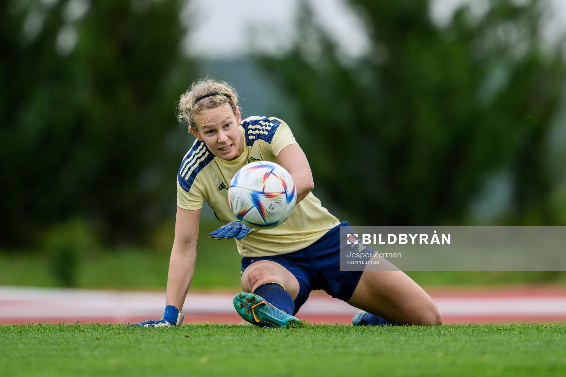 goalkeeper Cajsa Andersson of the Swedish women's football
