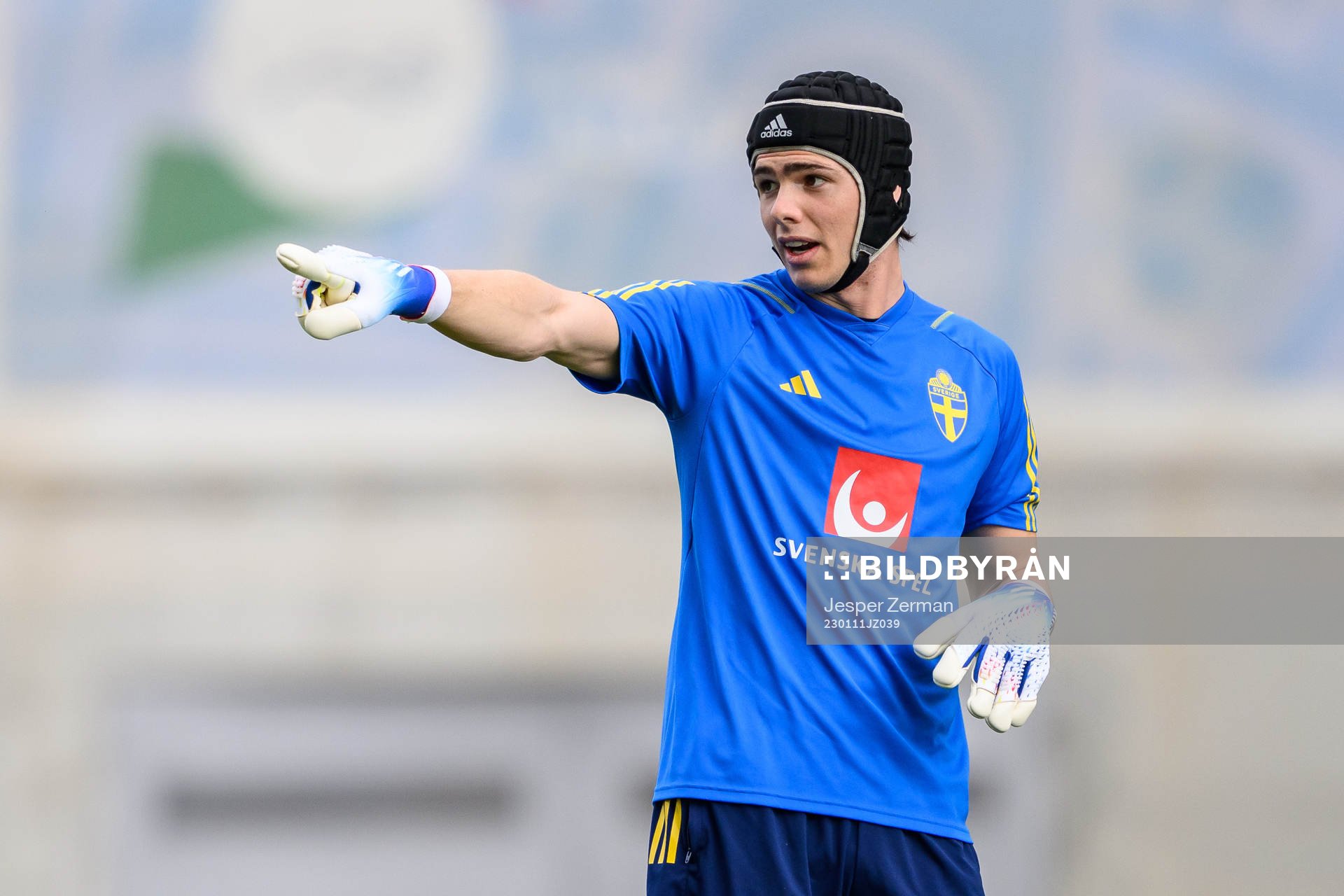 goalkeeper Jacob Widell Zetterström of the Swedish men's football national team at a training session on January 11, 2023 in Faro.