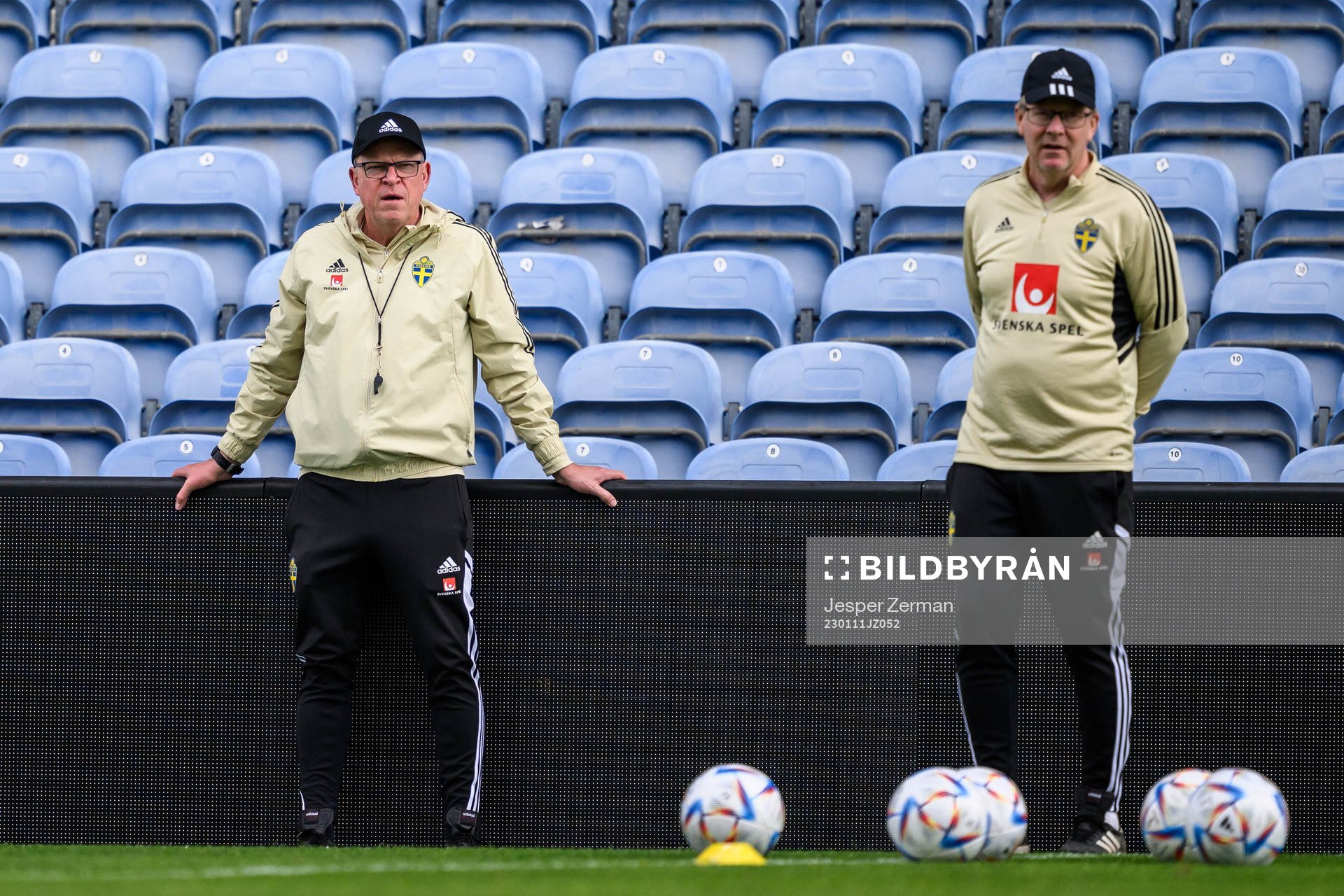 head coach Janne Andersson and scout Lasse Jacobsson of the
