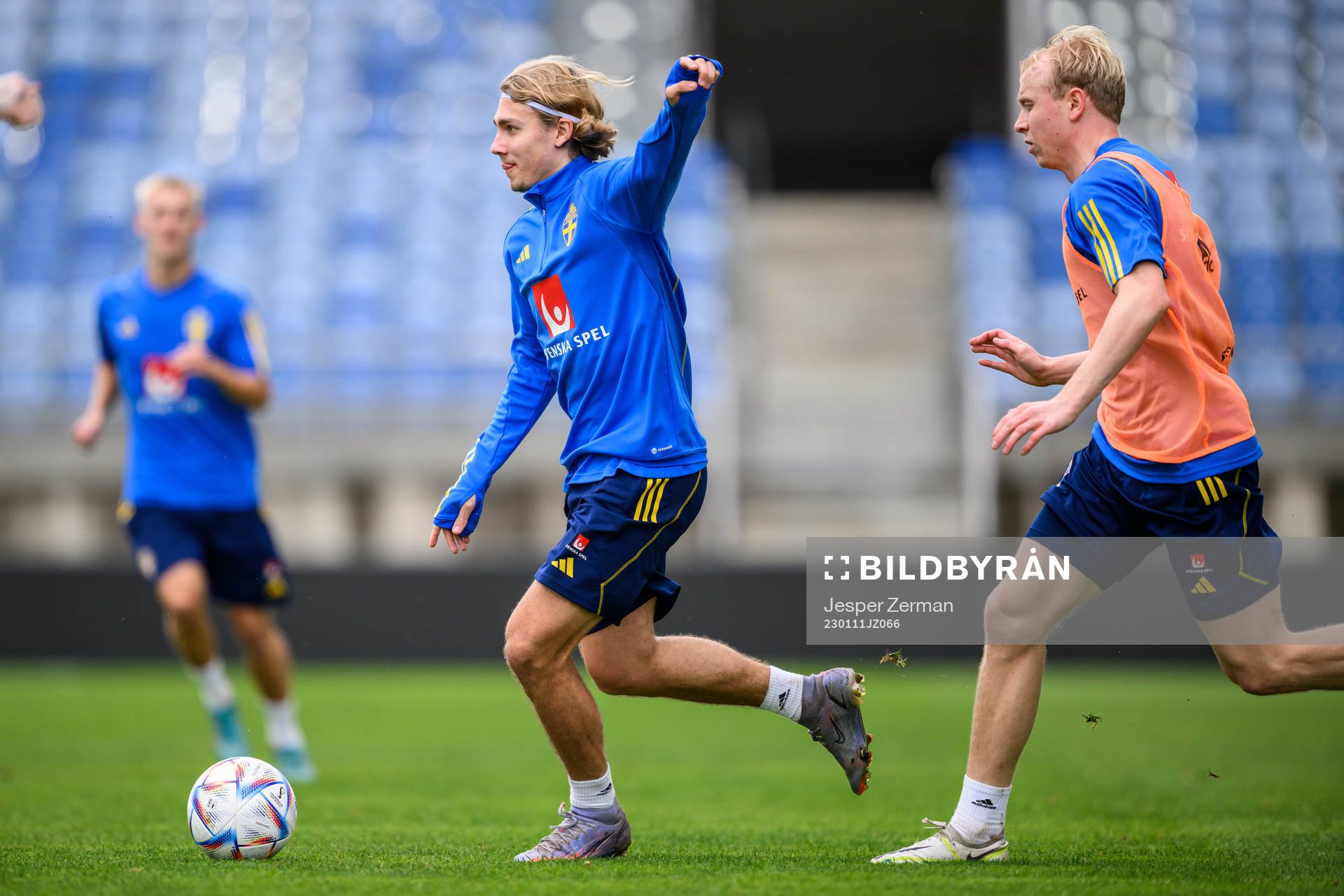 Sebastian Nanasi of the Swedish men's football national team at a training session on January 11, 2023 in Faro. 