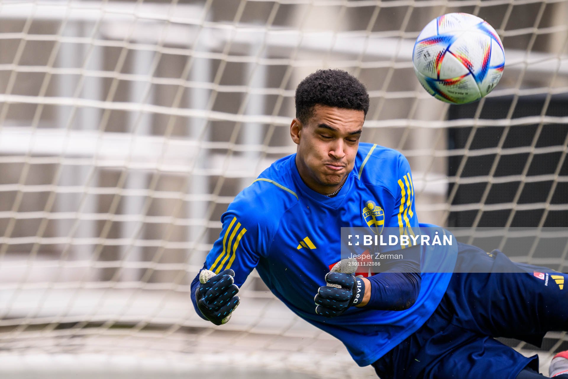 goalkeeper Oliver Dovin of the Swedish men's football