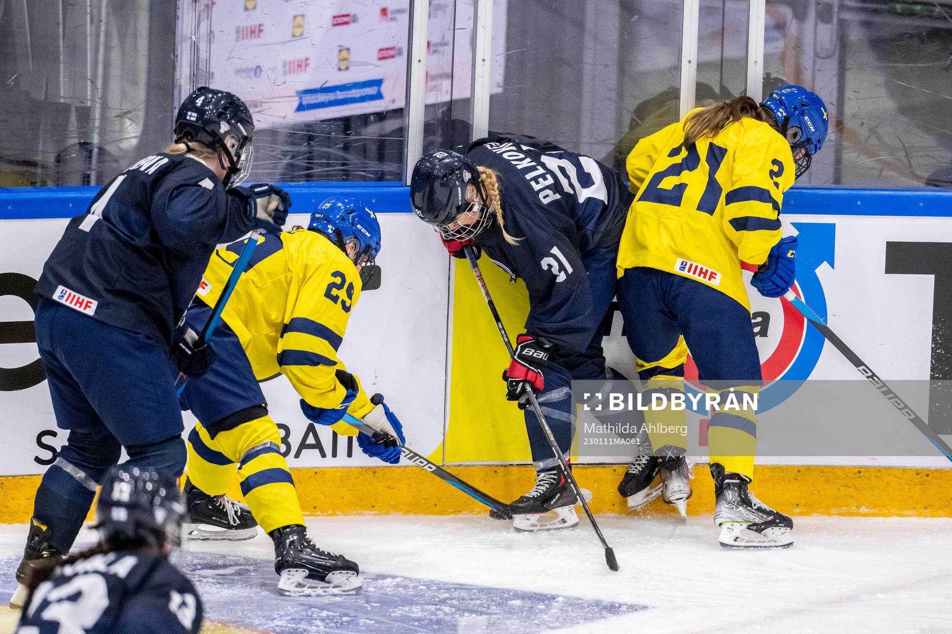 Stella Lindell and Emma Rehn against Bianca Kanerva and