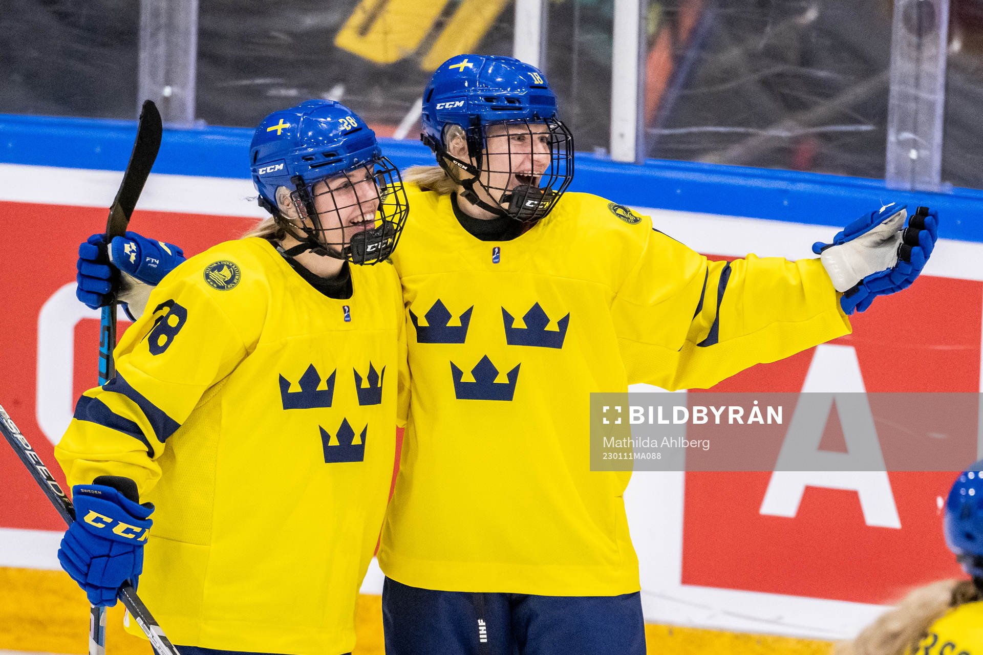 Hilda Svensson of Sweden celebrate with Moa Gustafsson