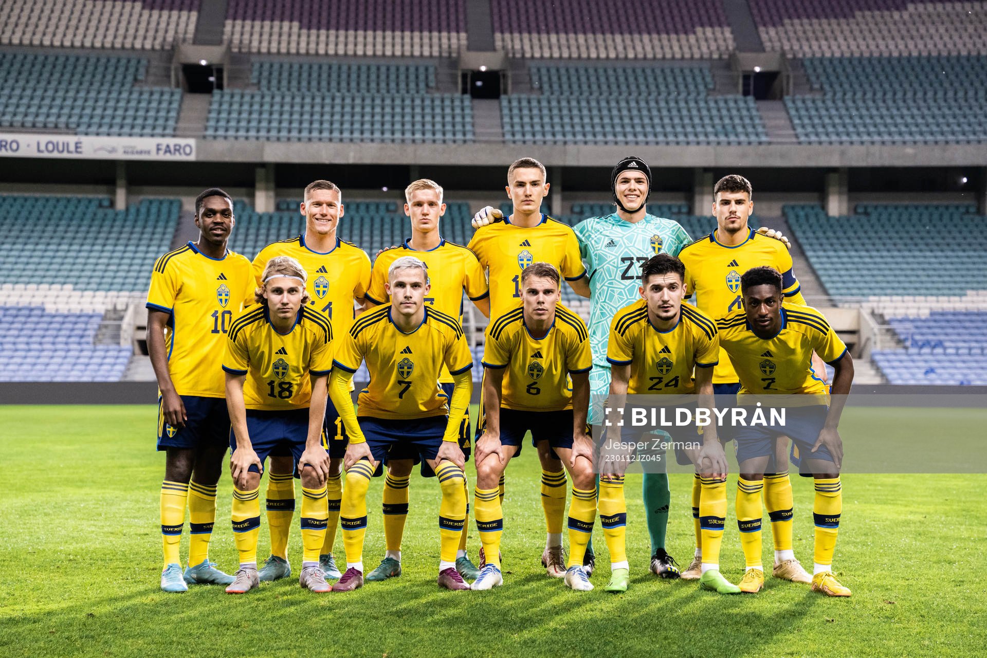 The starting eleven with Joel Asoro, Victor Edvardsen, Carl