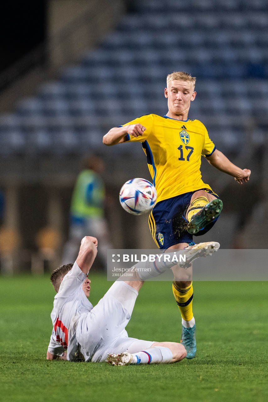 Sævar Atli Magnusson of Iceland and Carl Gustafsson of