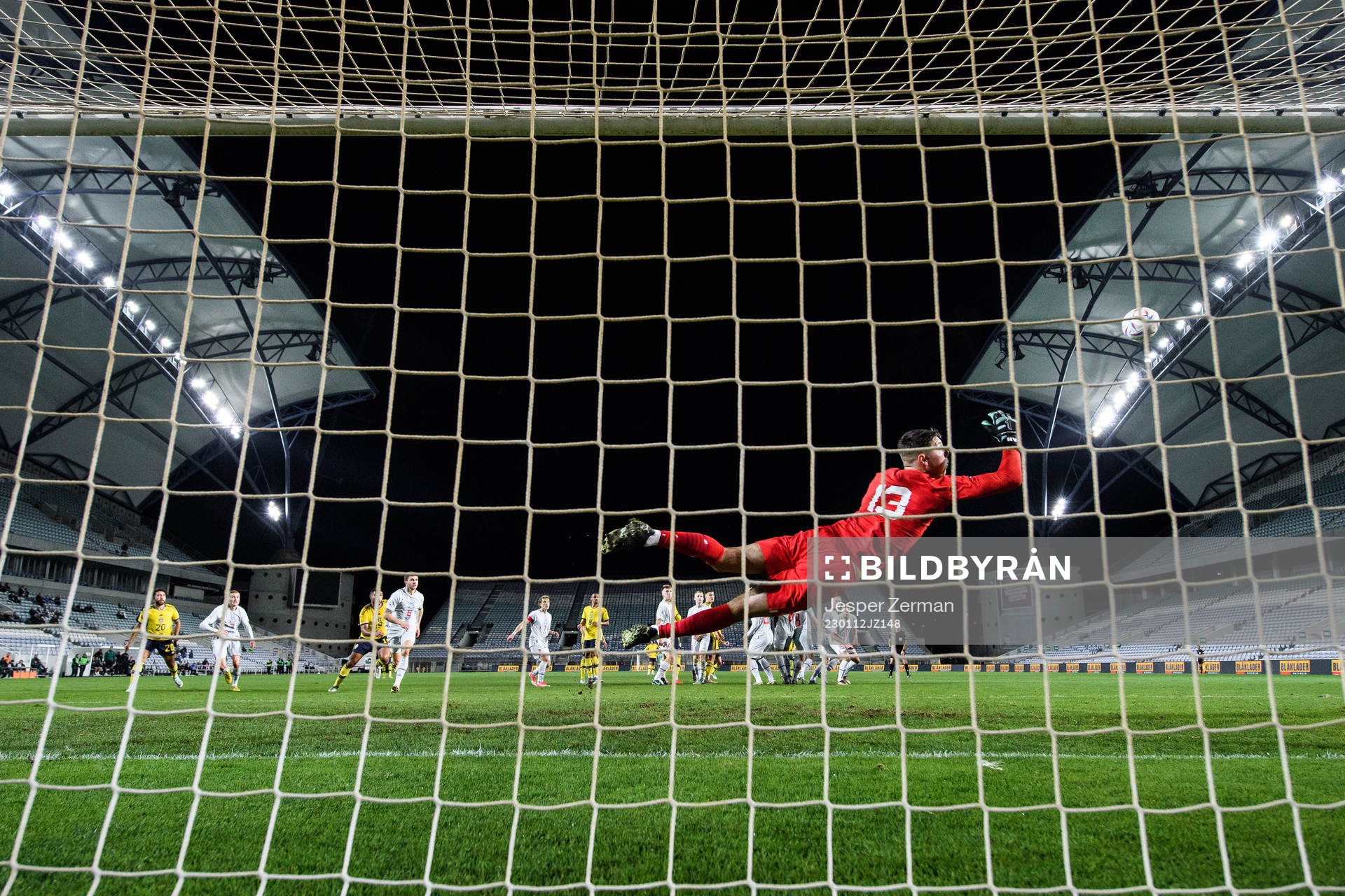goalkeeper Hakon Rafn Valdimarsson of Iceland lets in 1-1