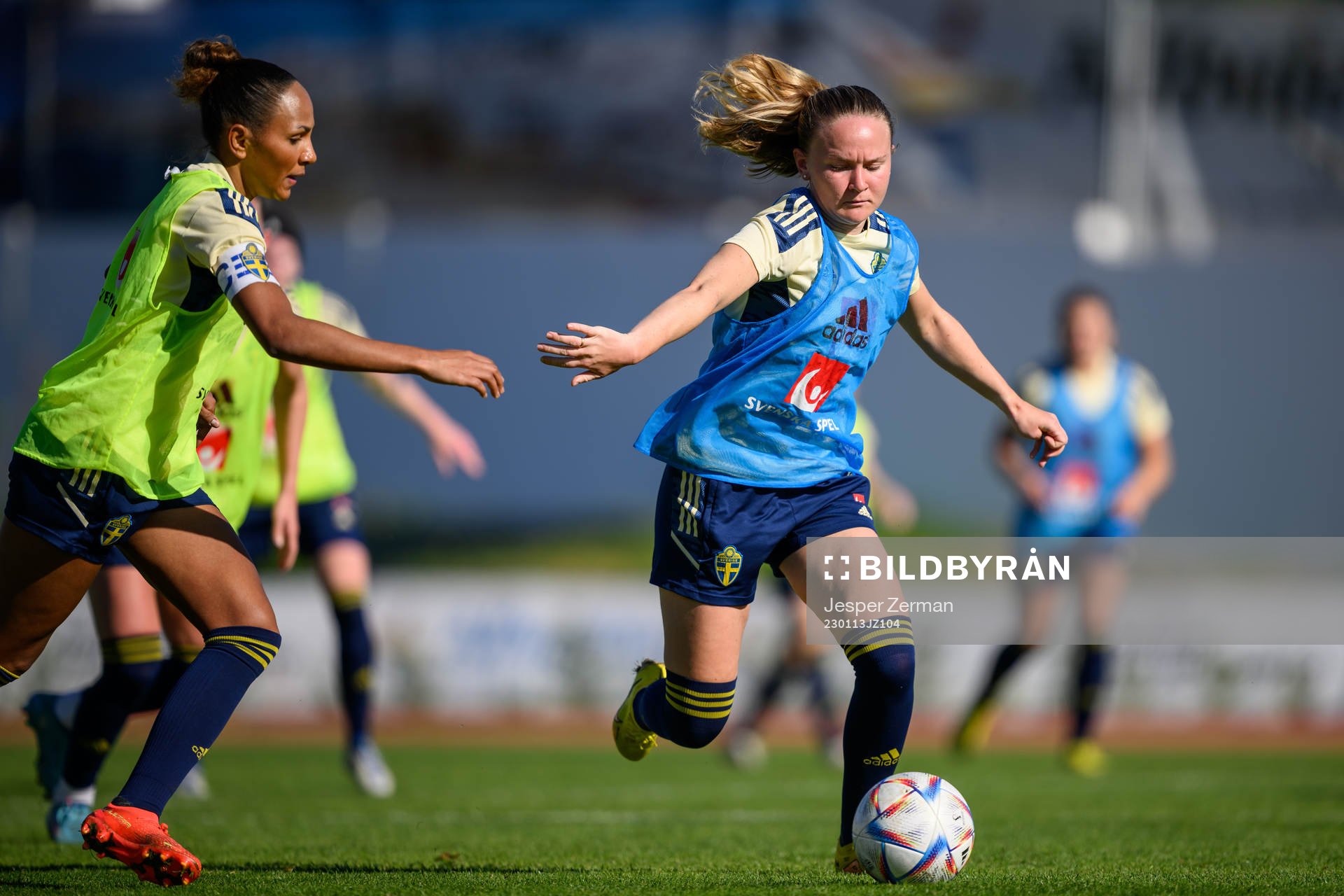 Madelen Janogy and Matilda Vinberg of the Swedish women's