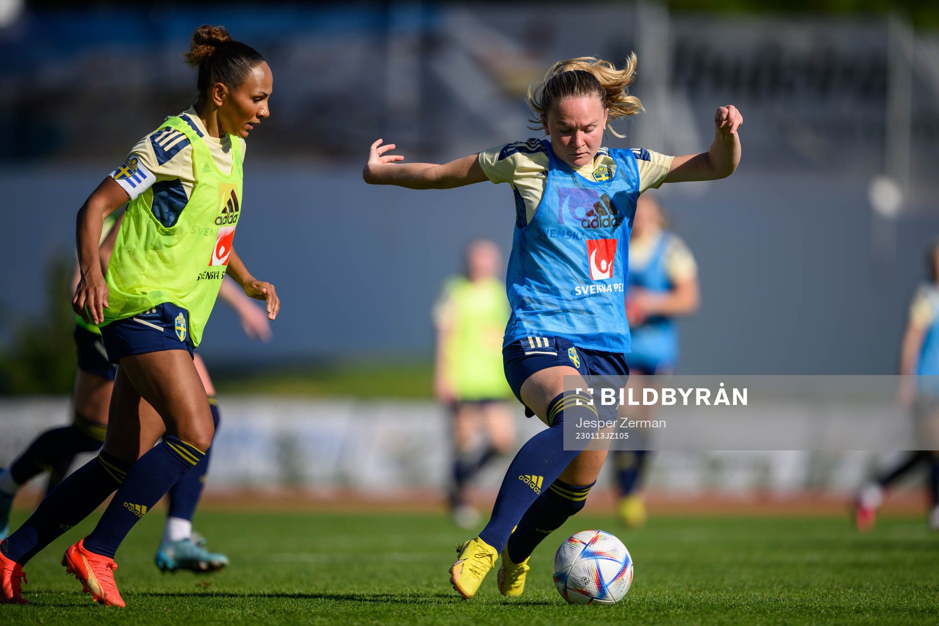 Madelen Janogy and Matilda Vinberg of the Swedish women's
