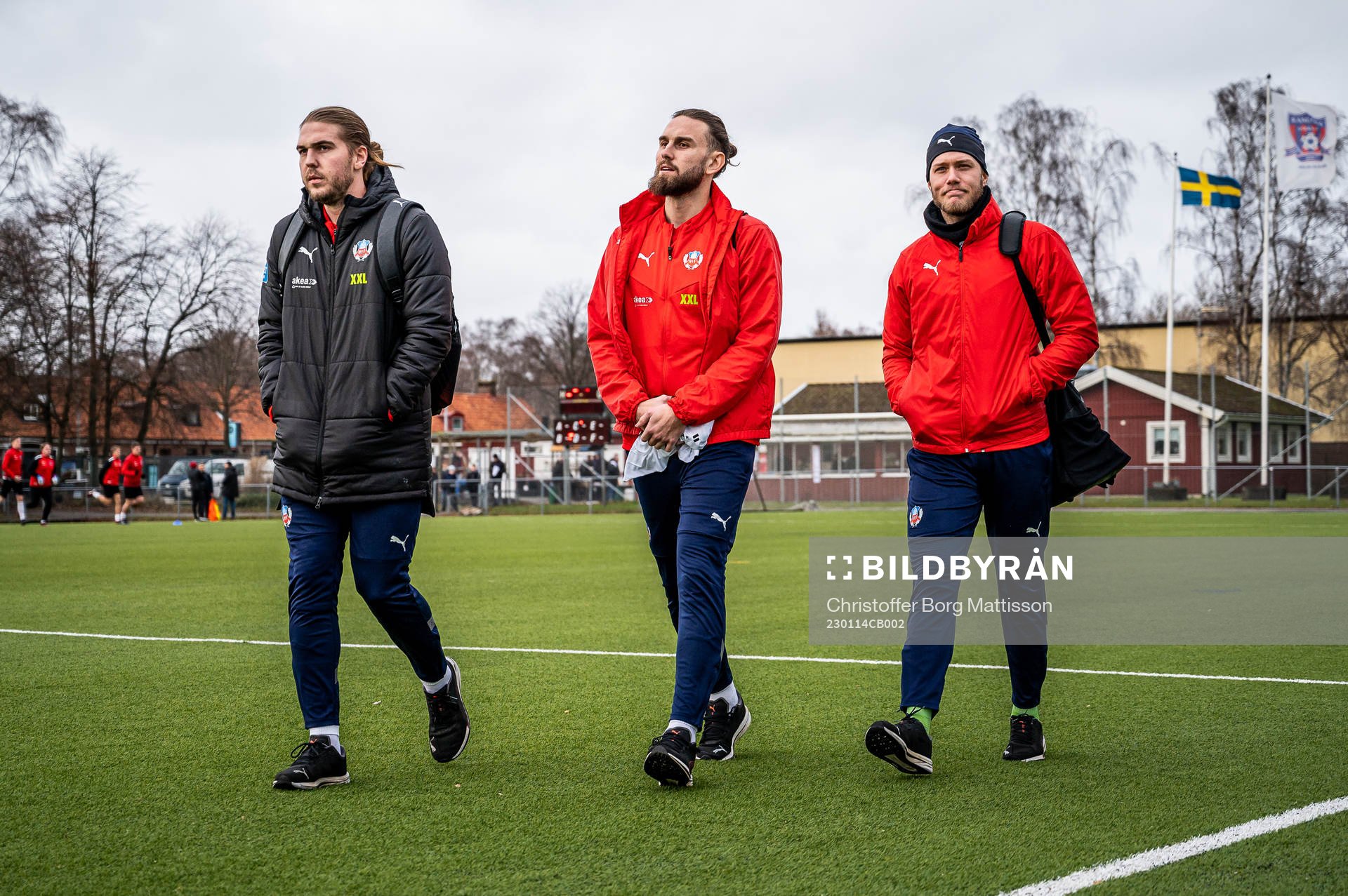 Helsingborgs Charlie Weberg, Ali Suljuc och målvakt Kalle