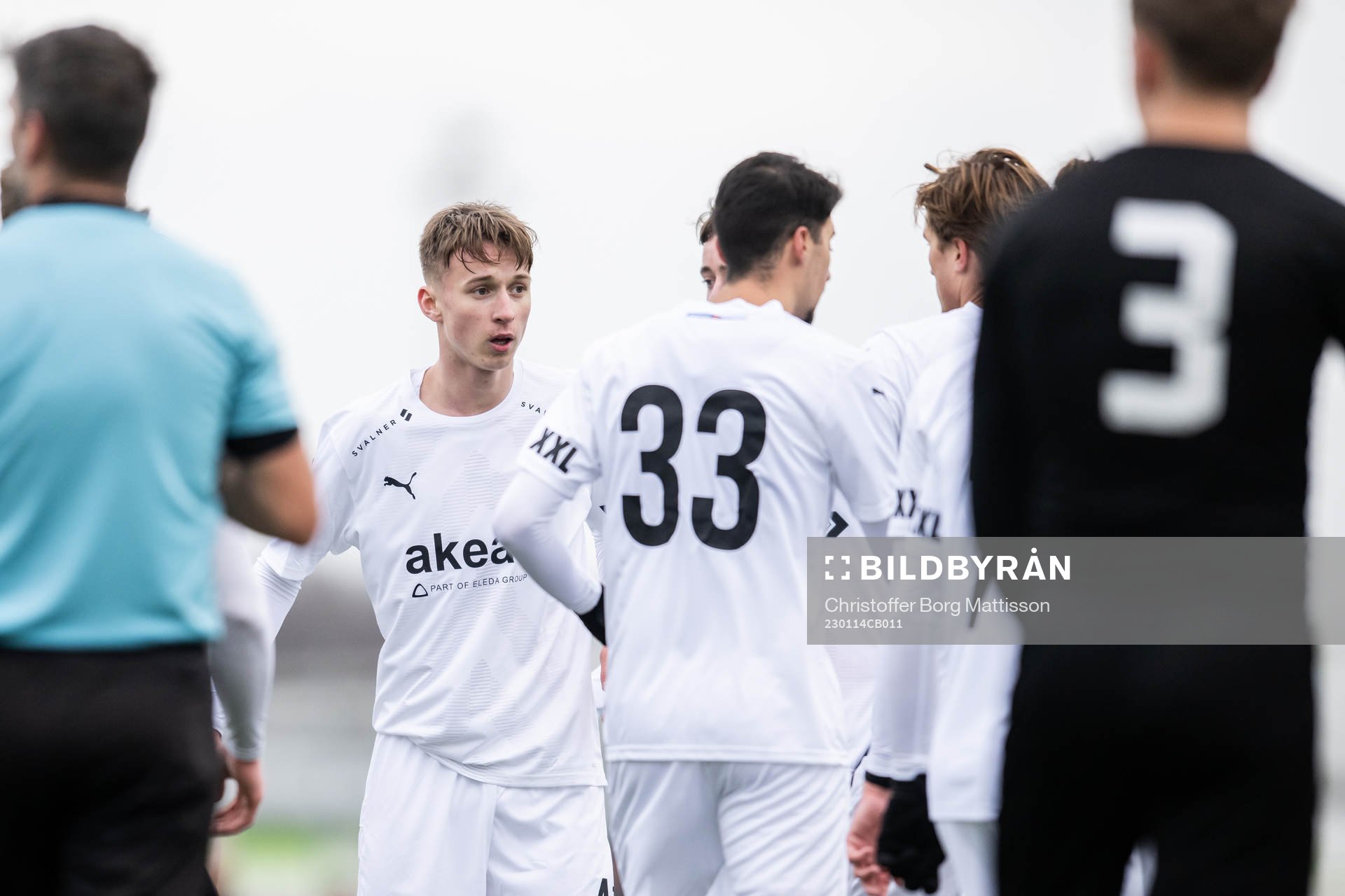 Helsingborgs Lucas Kjellnäs jublar med lagkamrater