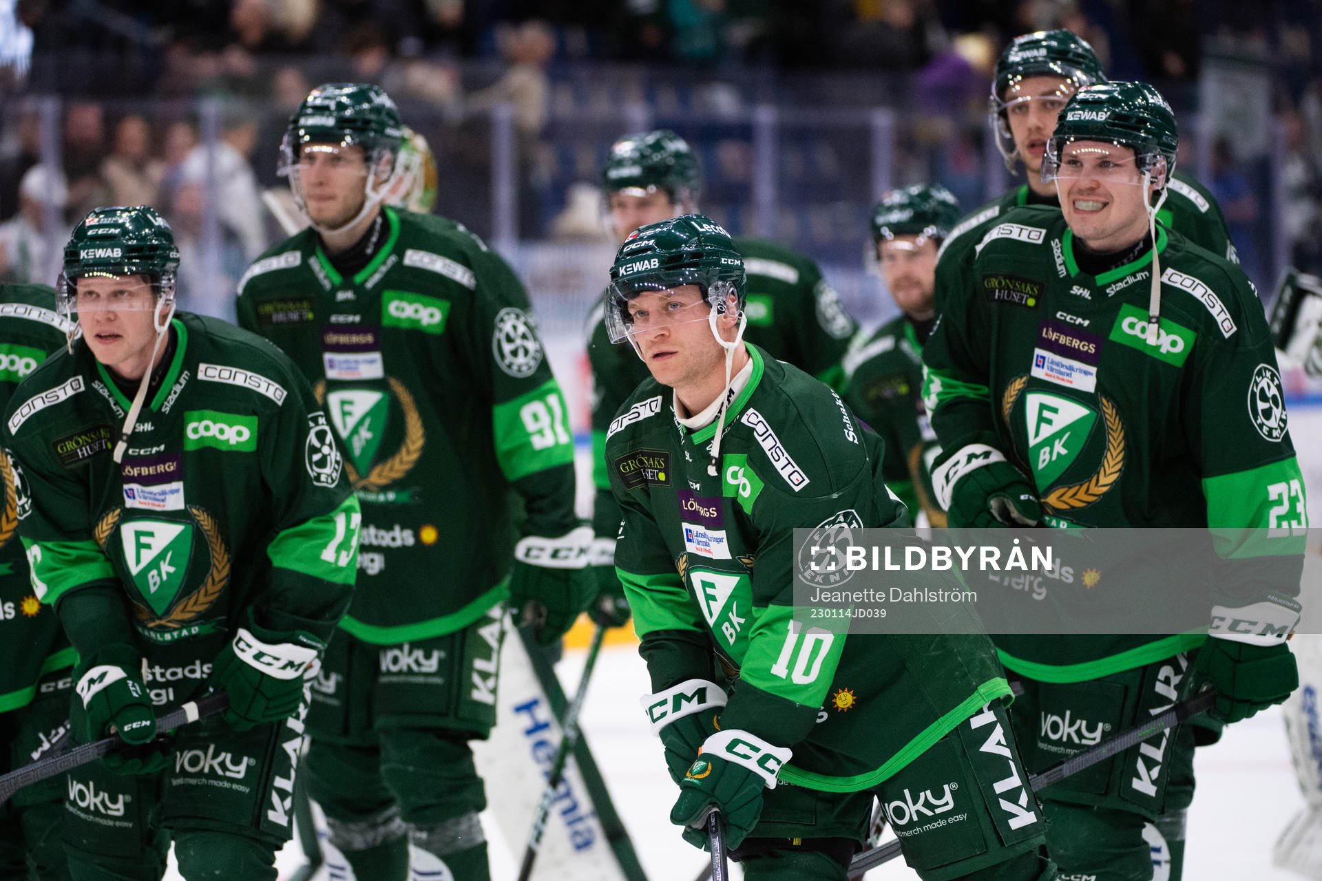 Färjestads Daniel Viksten, Eric Engstrand, Marcus Nilsson