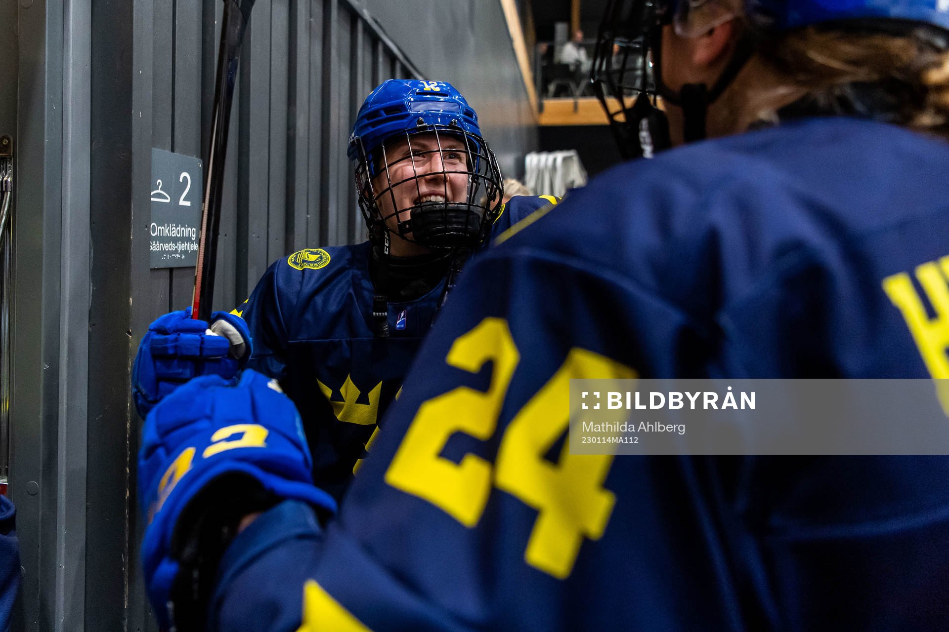 Stina Andersson of Sweden celebrates