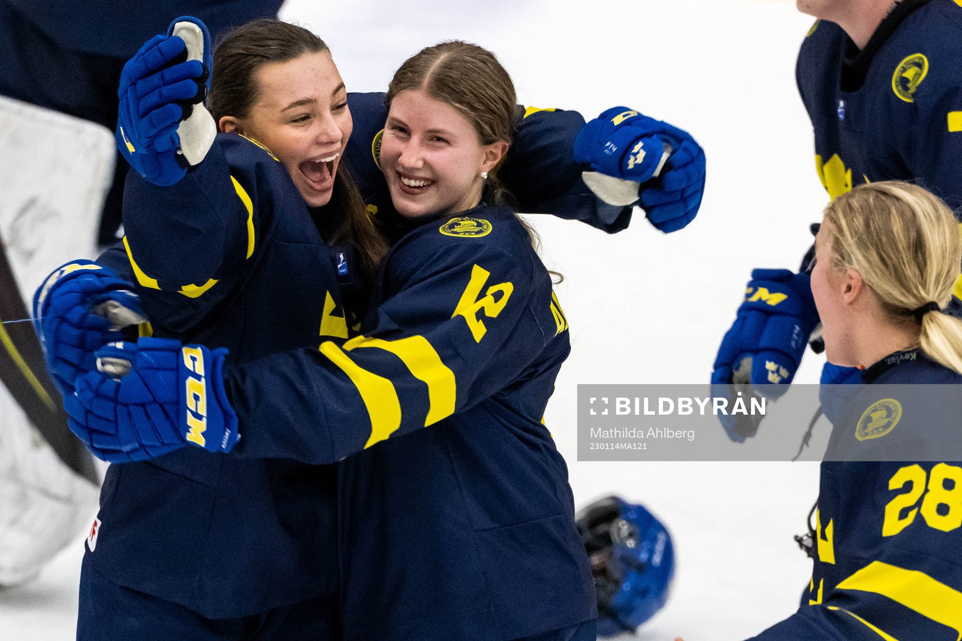 Stella Lindell and Stina Andersson of Sweden celebrate