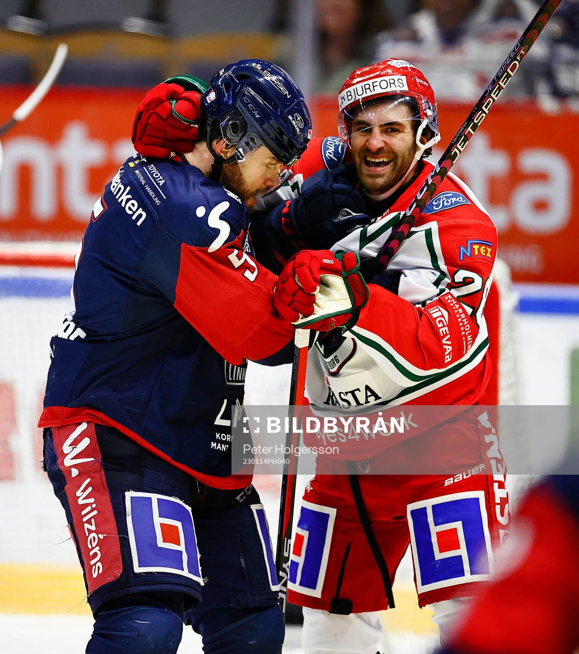 Linköpings Oscar Fantenberg och Frölundas Anthony Greco