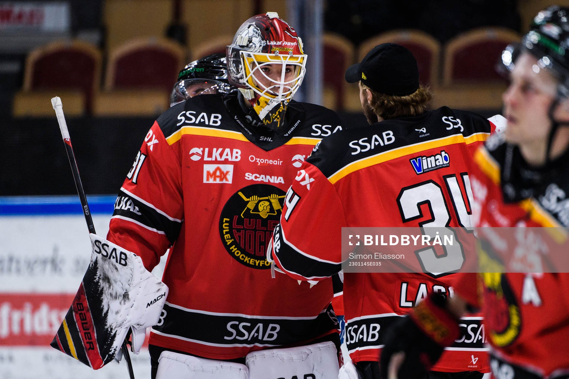 Luleås målvakt Matteus Ward och målvakt Joel Lassinantti