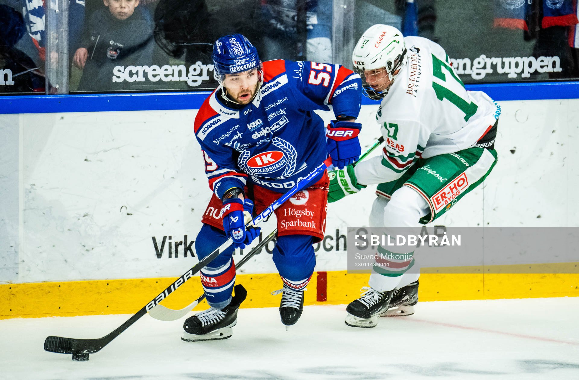 Oskarshamns David Quenneville och Rögles Felix Nilsson