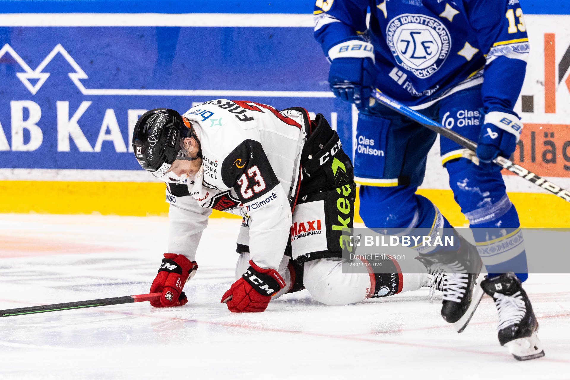 Malmö Redhawks Christoffer Forsberg har ont