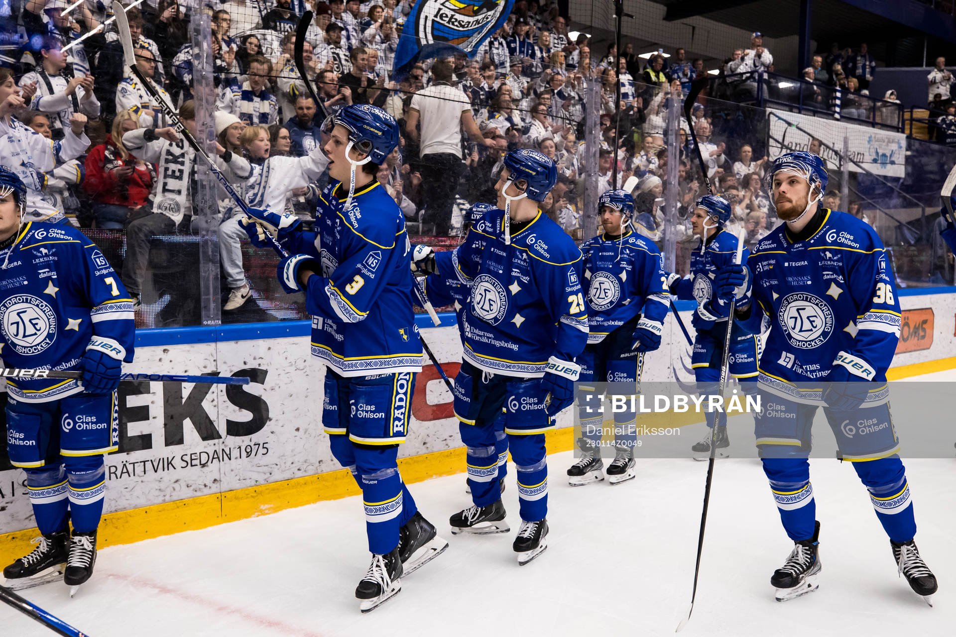 Leksands spelarna jublar