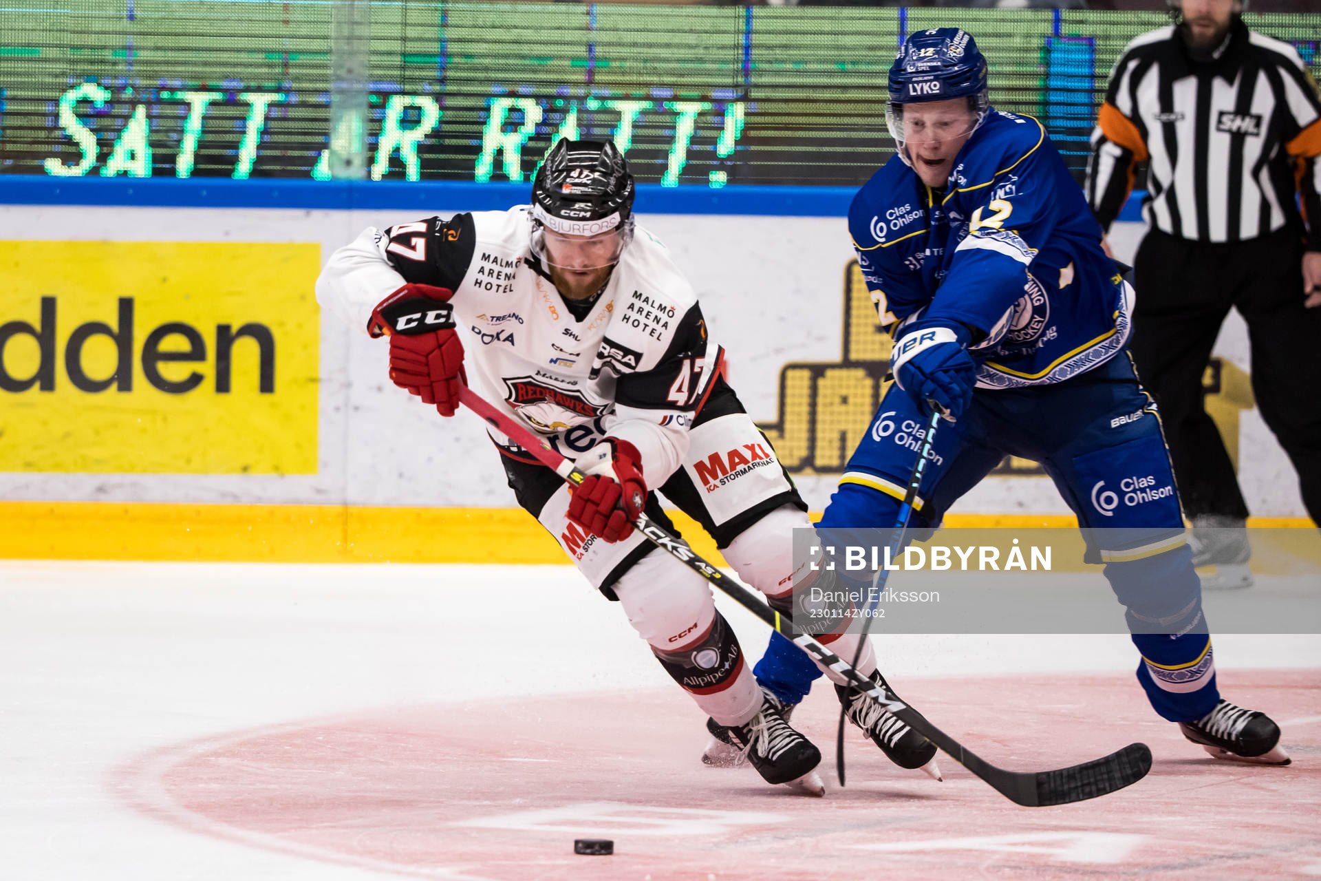 Malmö Redhawks Joakim Ryan och Leksands Kalle Östman