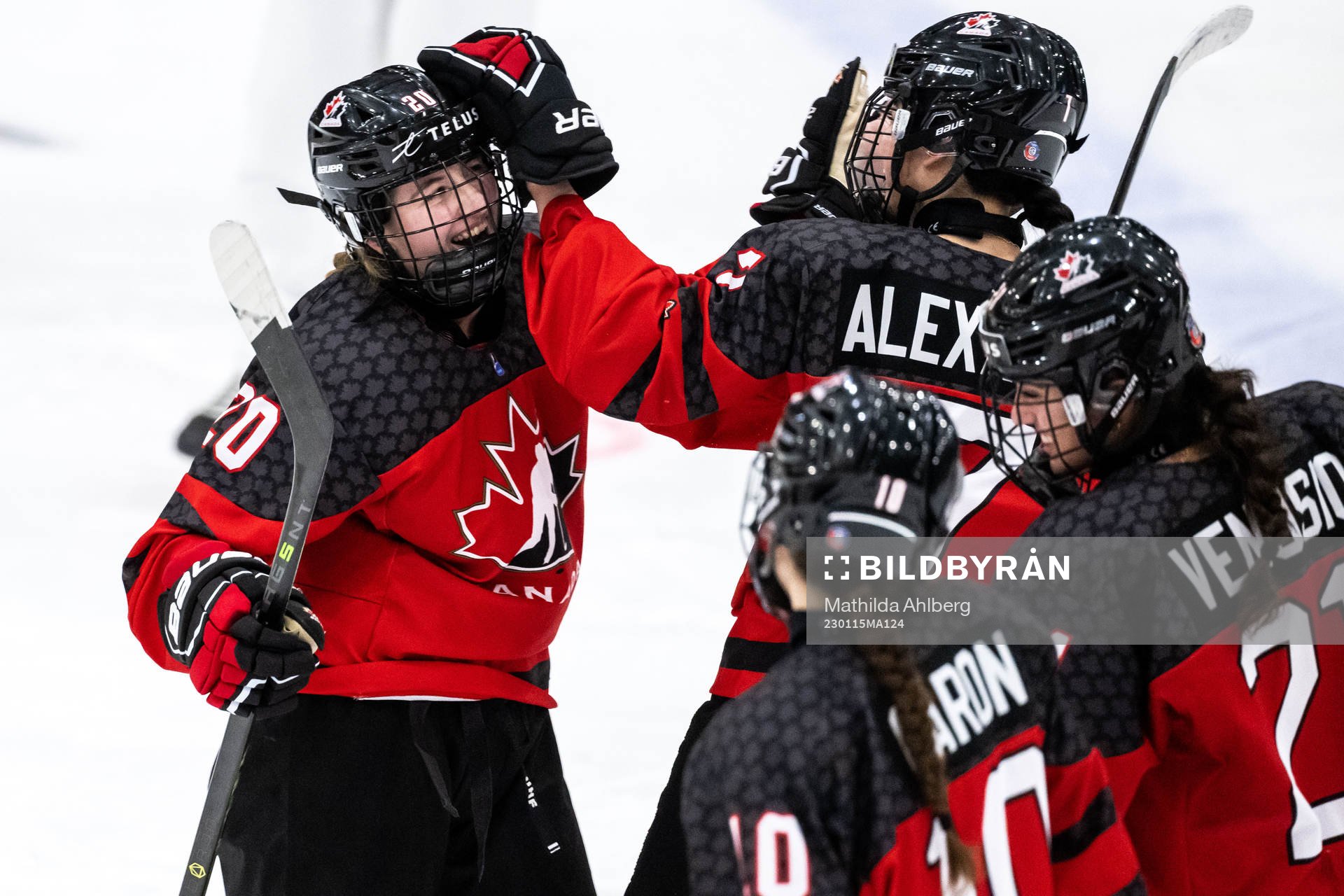 Abby Lunney of Canada celebrates 8-0