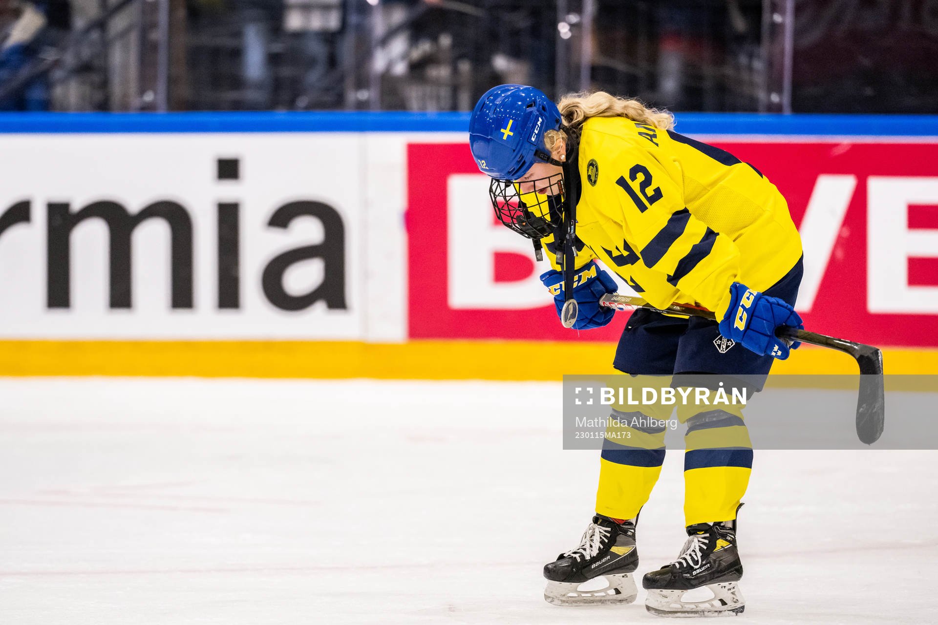 Stina Andersson of Sweden looks dejected
