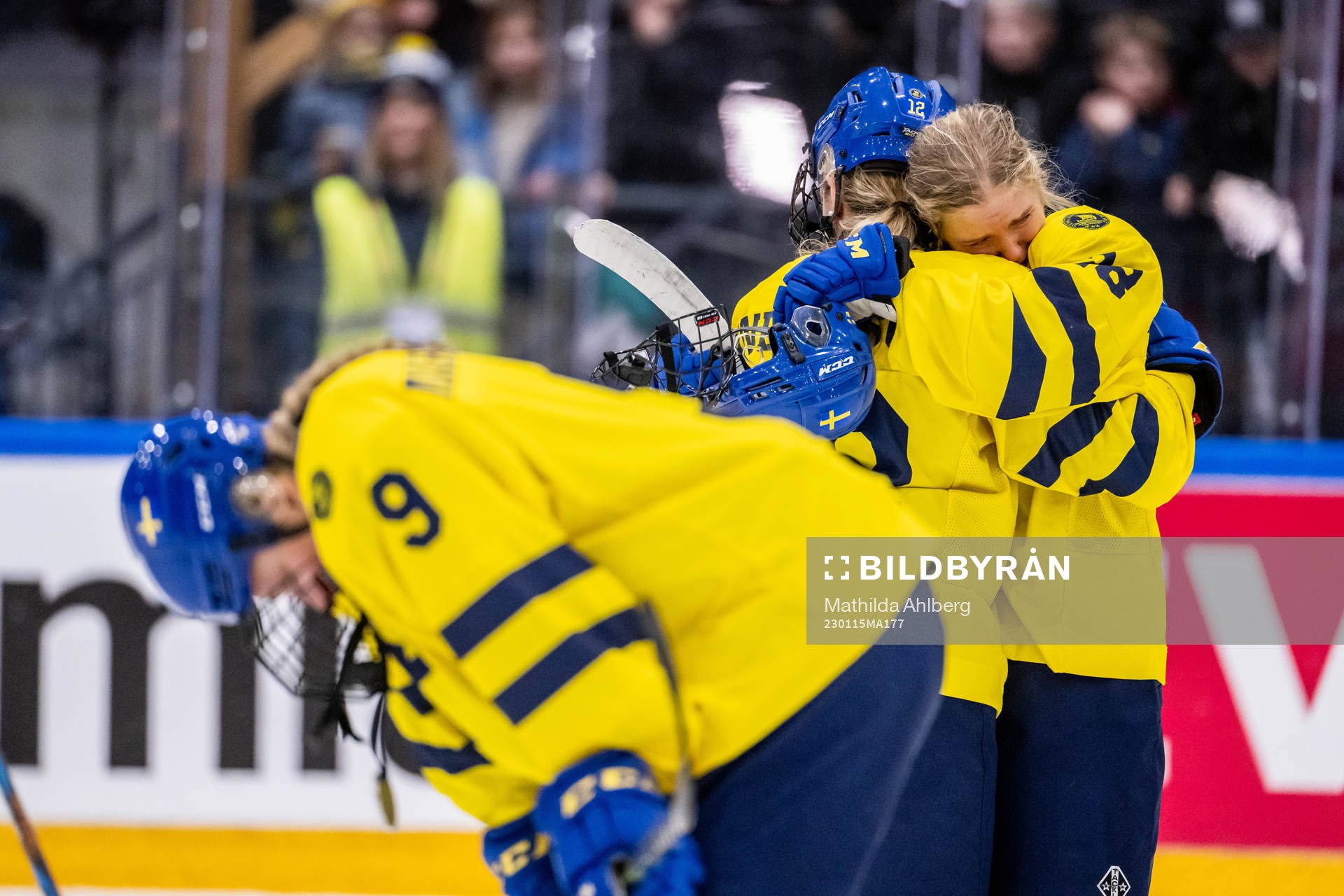 Stina Andersson and Moa Gustafsson of Sweden looks dejected