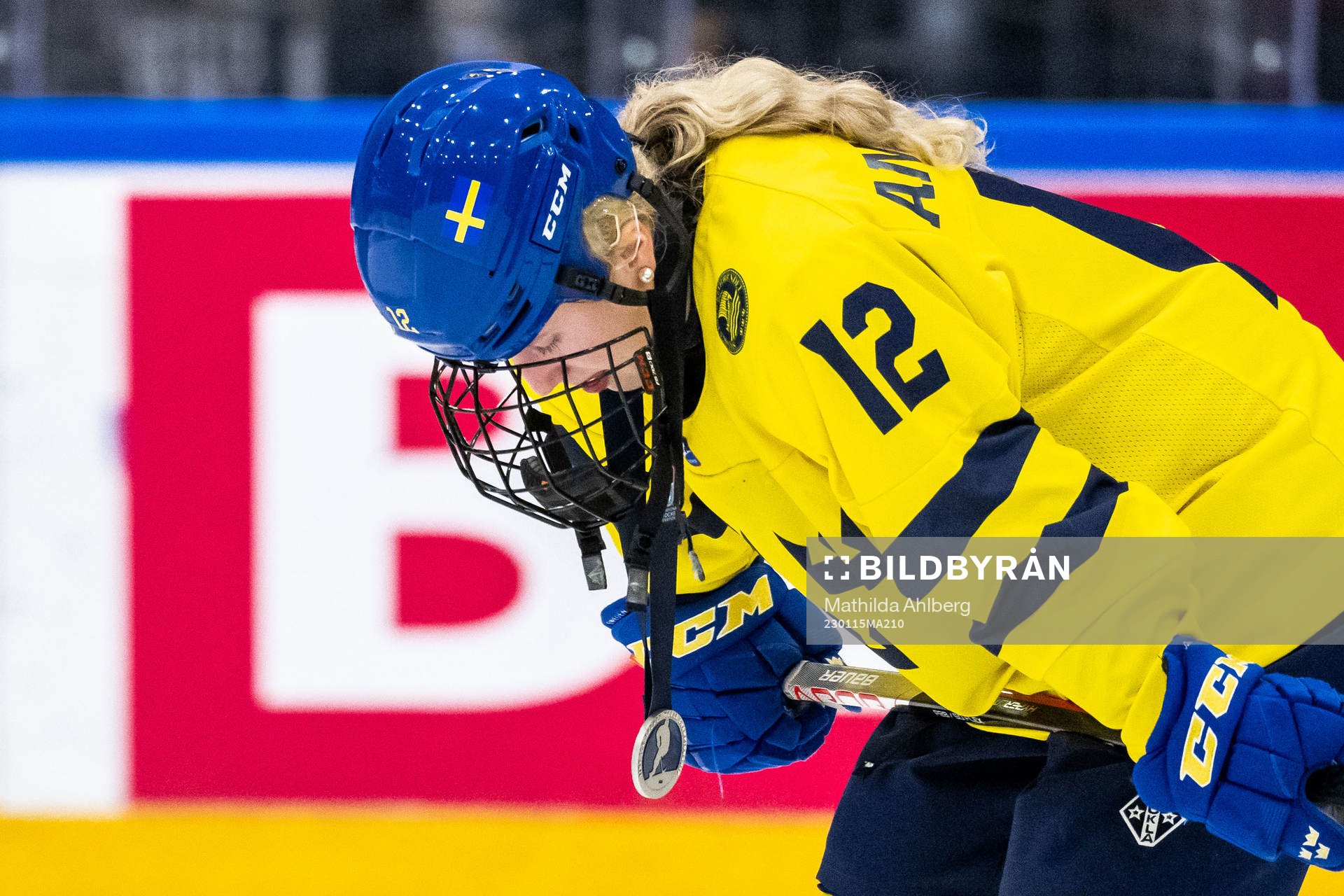 Stina Andersson of Sweden looks dejected