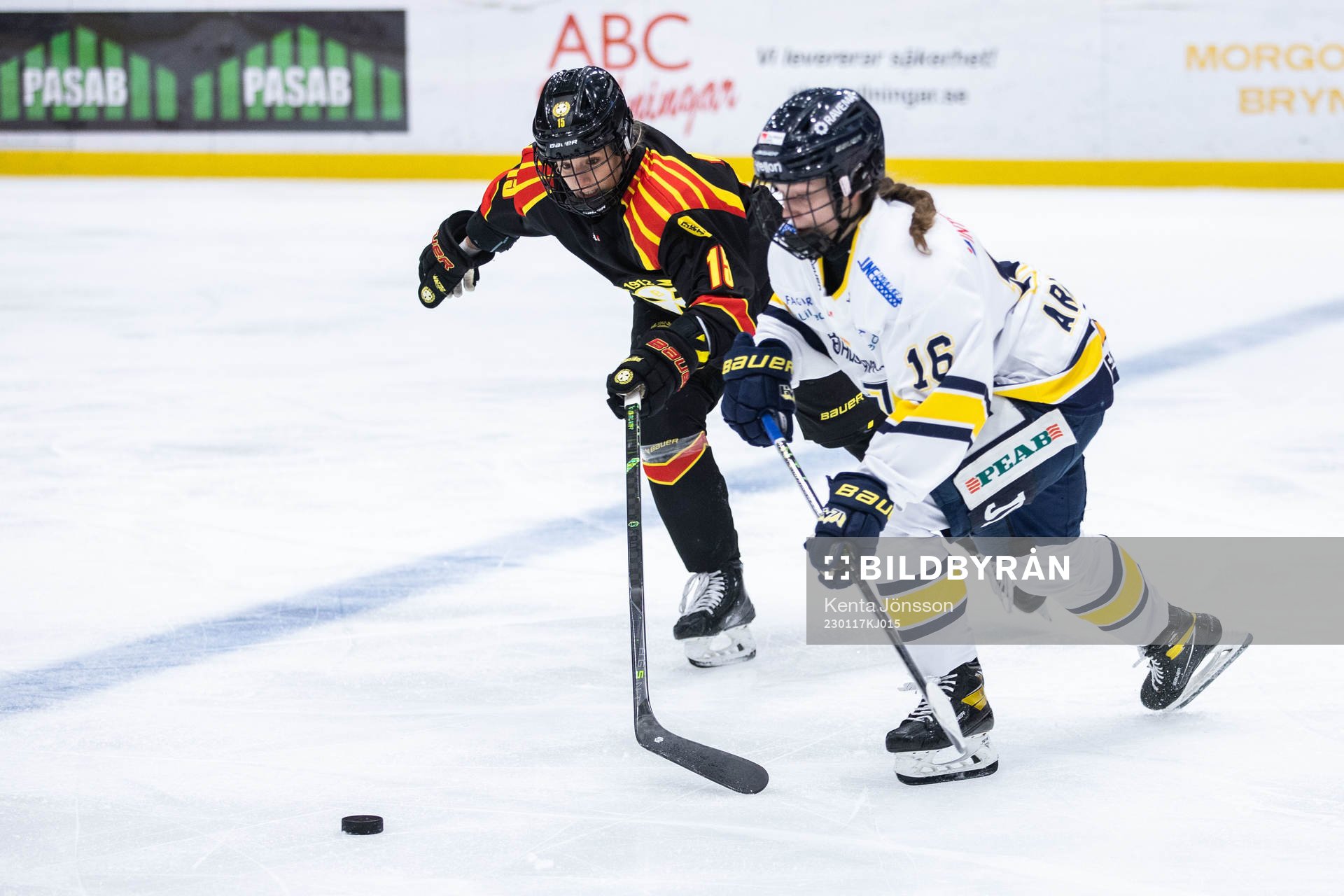 Brynäs Lara Stalder och HV71s Kajsa Armborg
