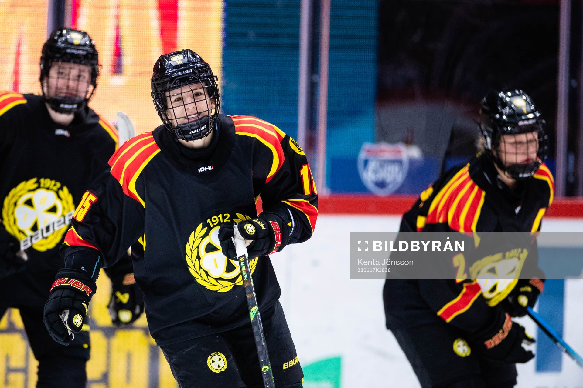 Brynäs Lara Stalder jublar