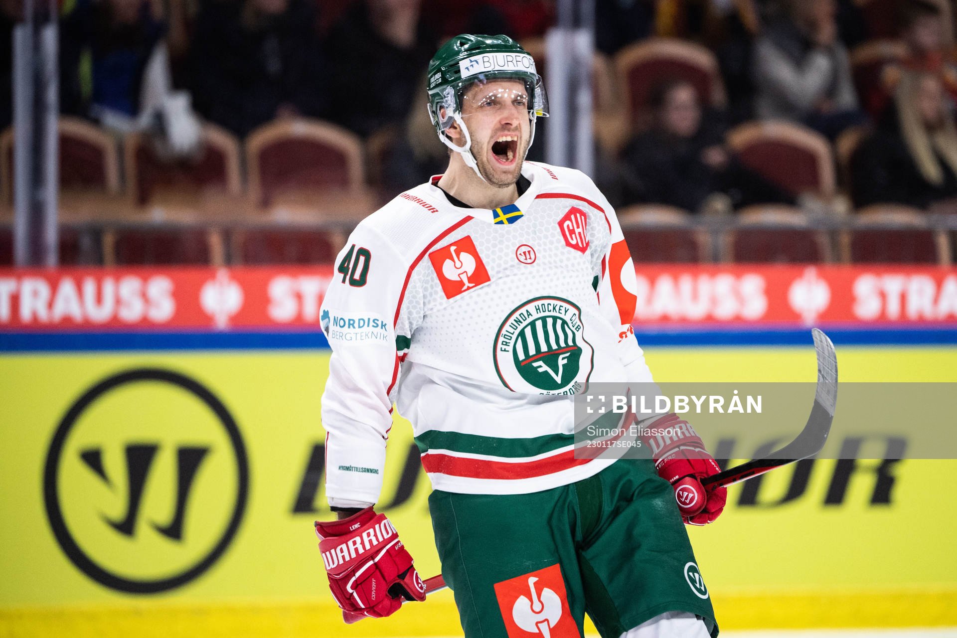 Frölundas Petteri Lindbohm jublar
