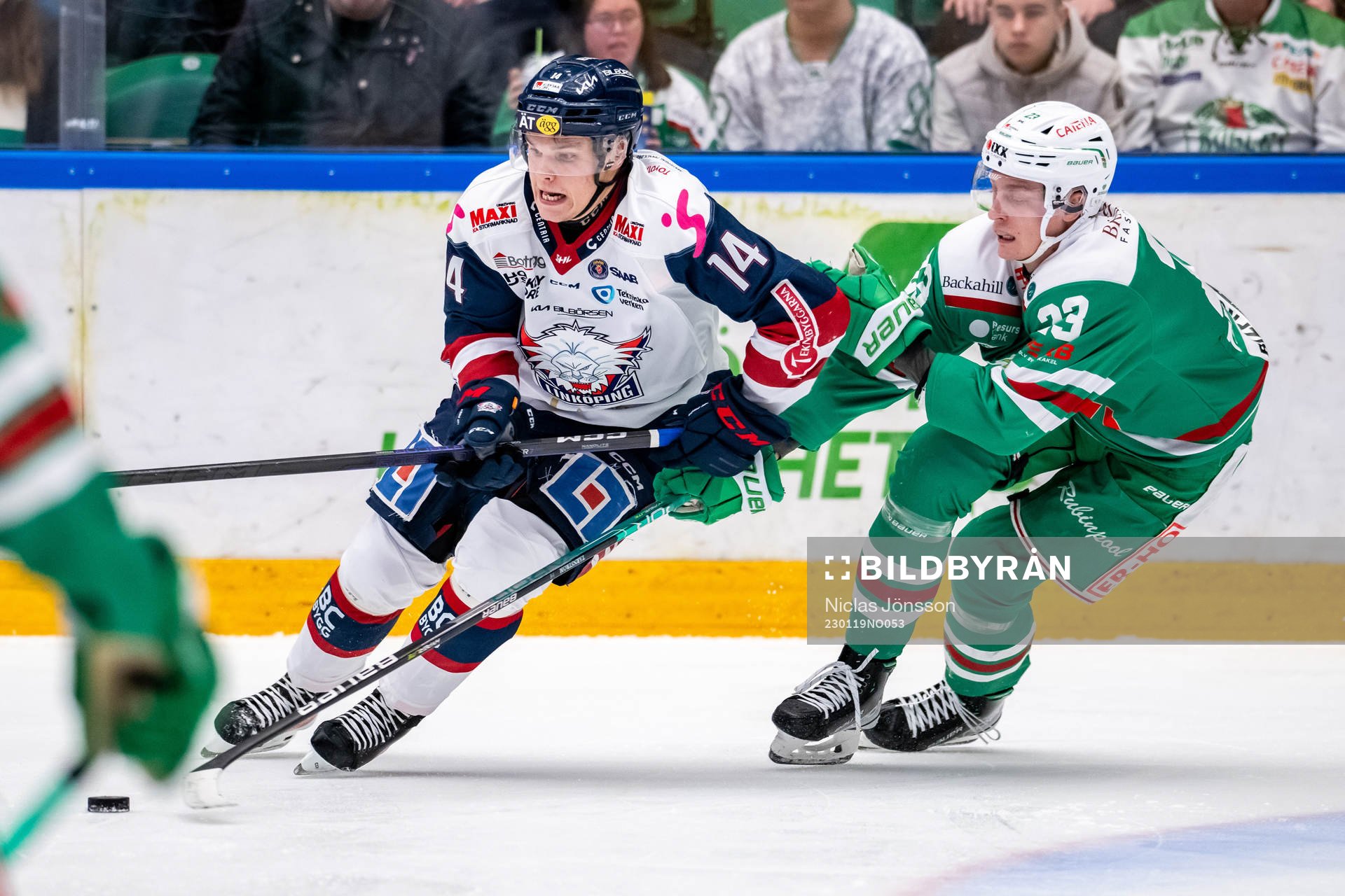 Linköpings Arvid Costmar  och Rögles Oliver Tärnström