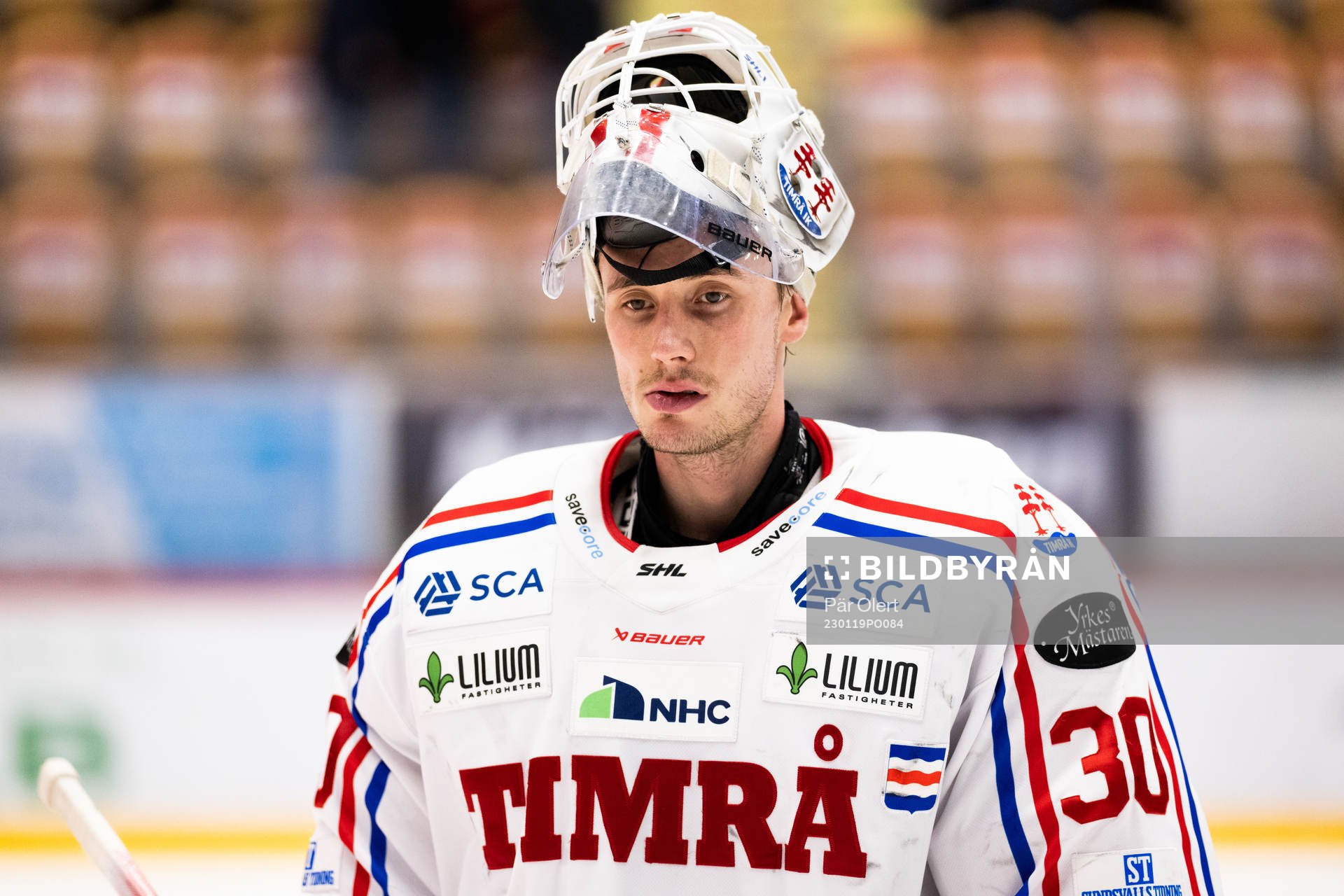 Timrås målvakt Jacob Johansson deppar