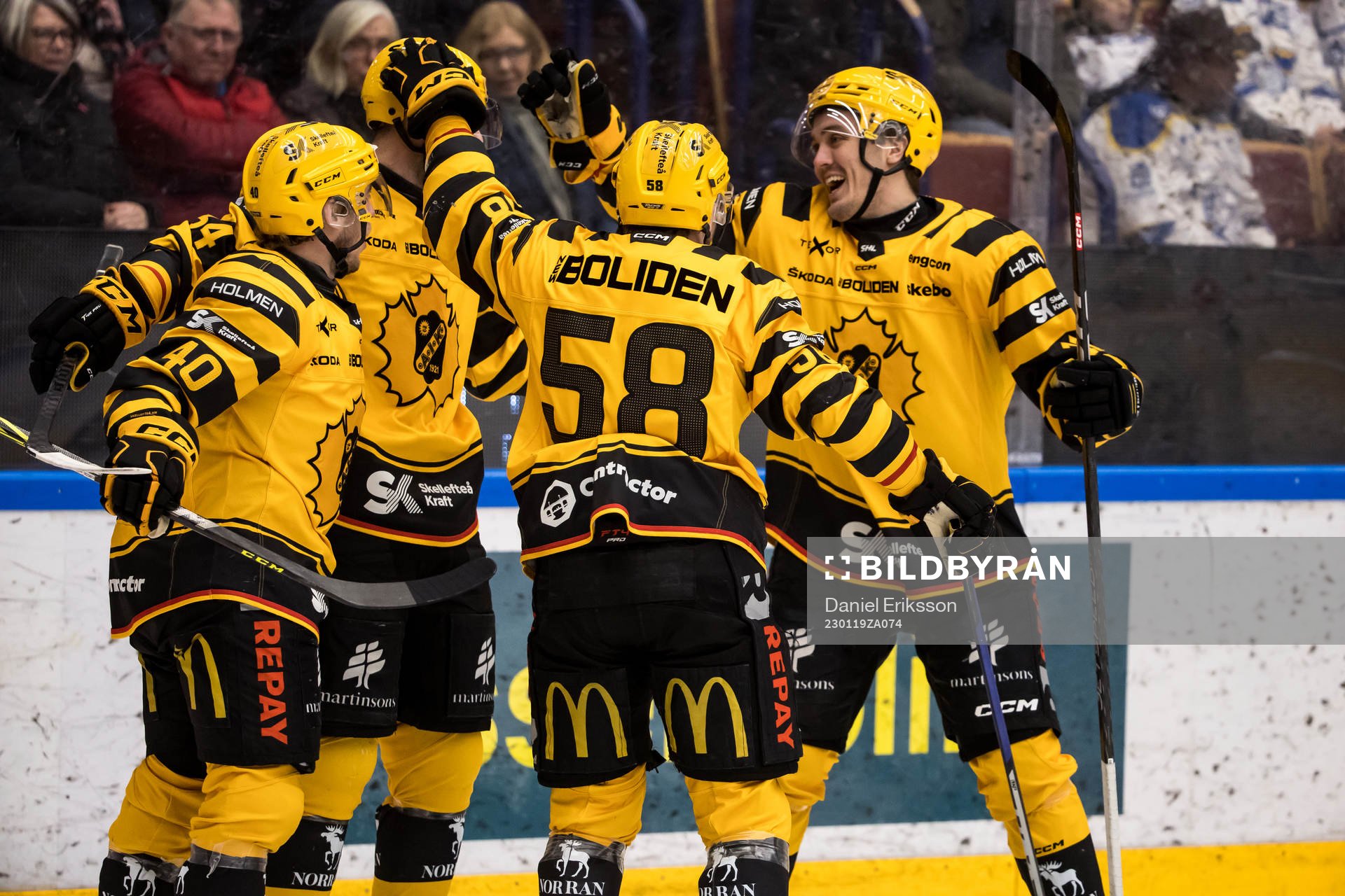 Skellefteås spelarna jublar