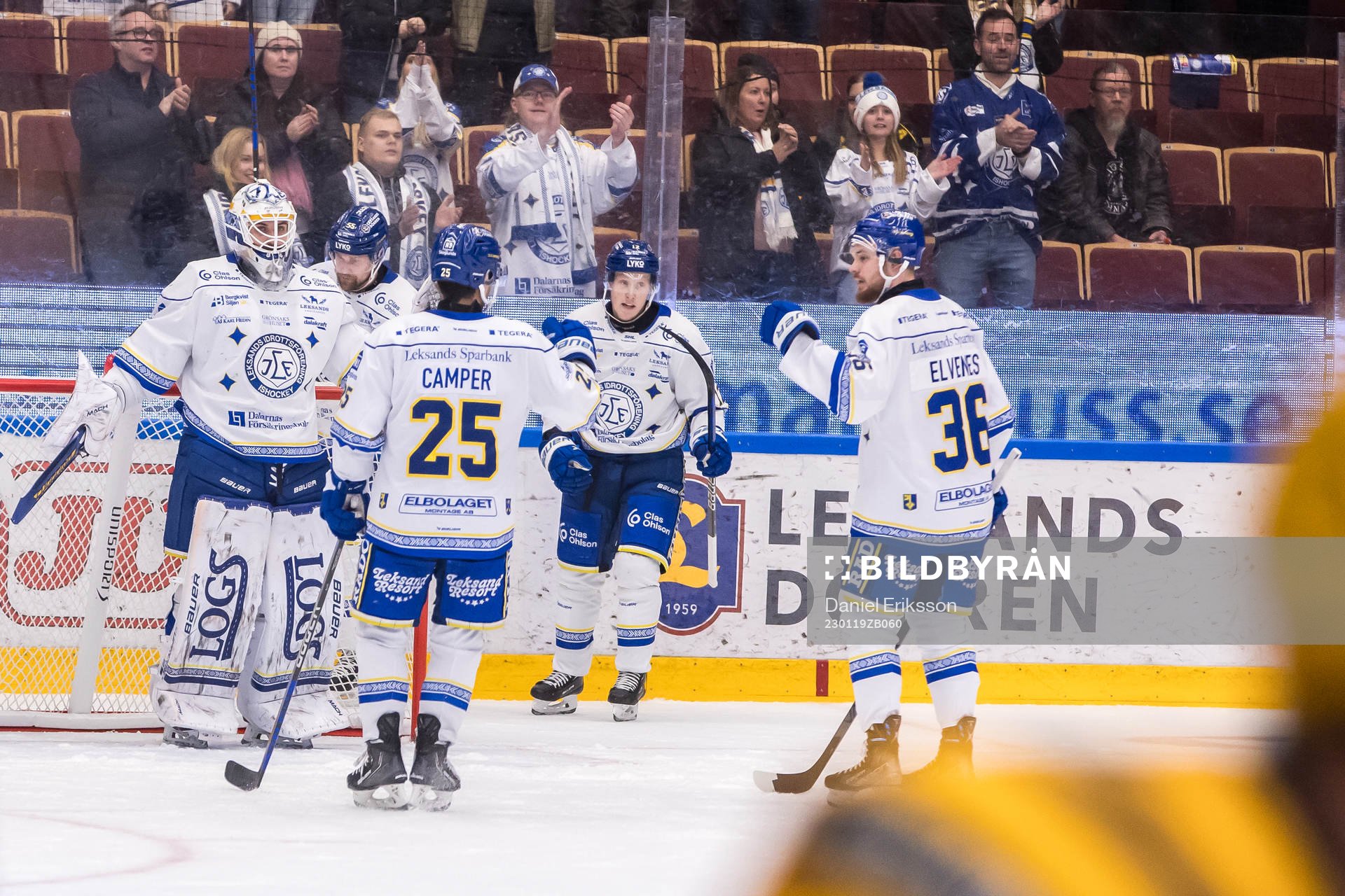 Leksands målvakt Mantas Armalis jublar