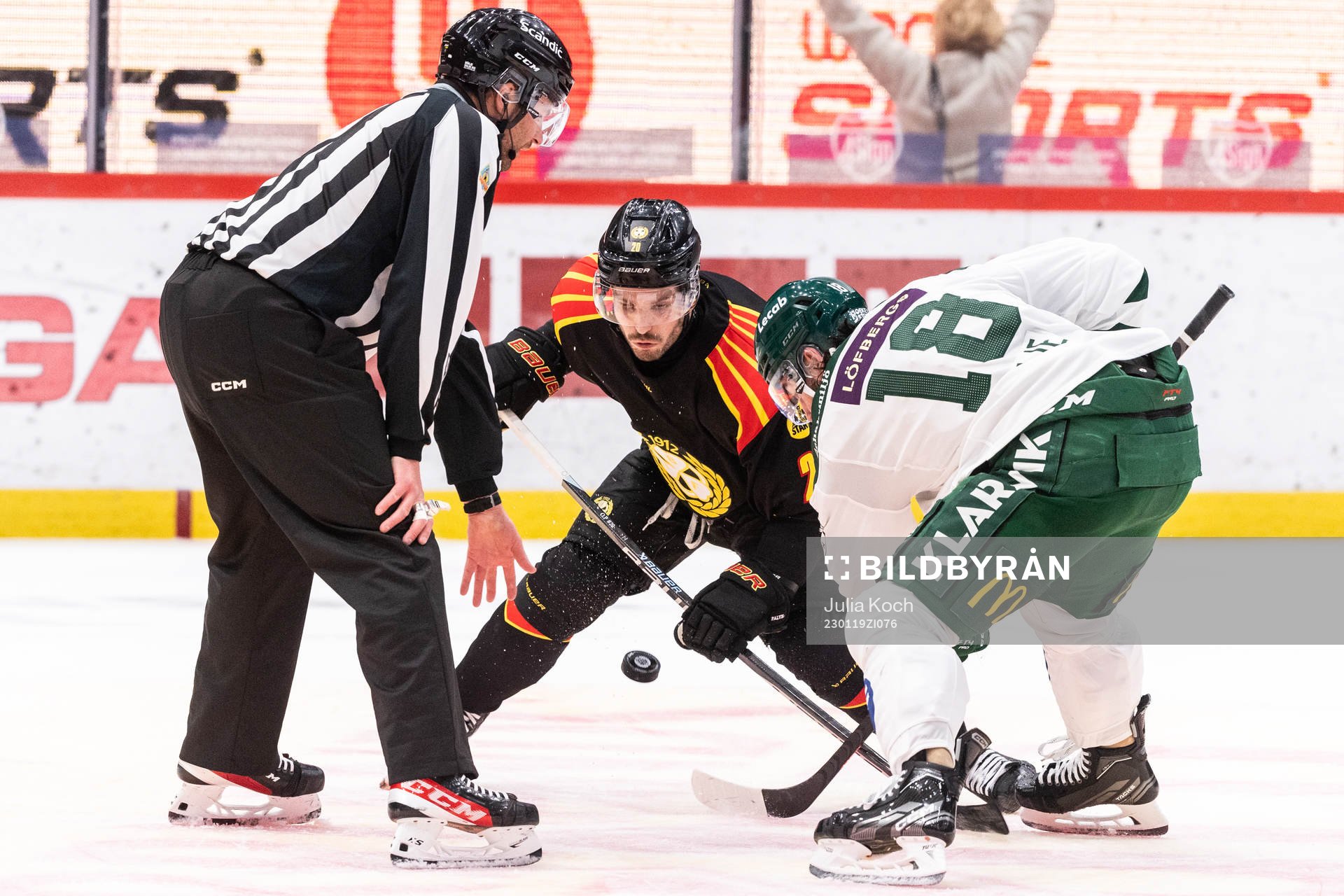 Brynäs Oula Palve och Färjestads Remi Elie