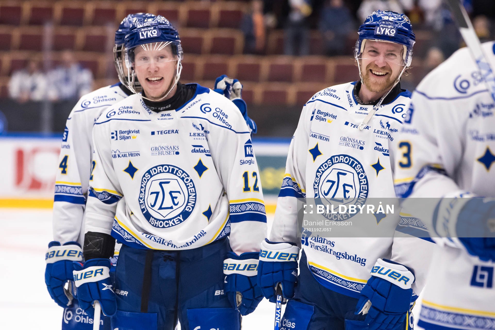Leksands Kalle Östman och Anton Lindholm jubel