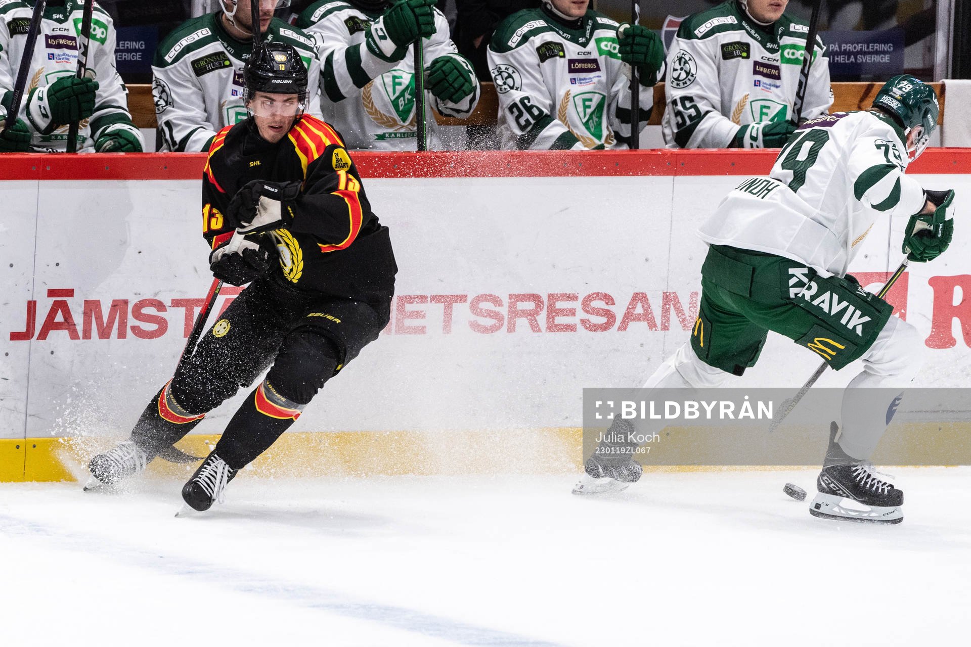 Brynäs Samuel Johannesson och Färjestads Patrik Lundh
