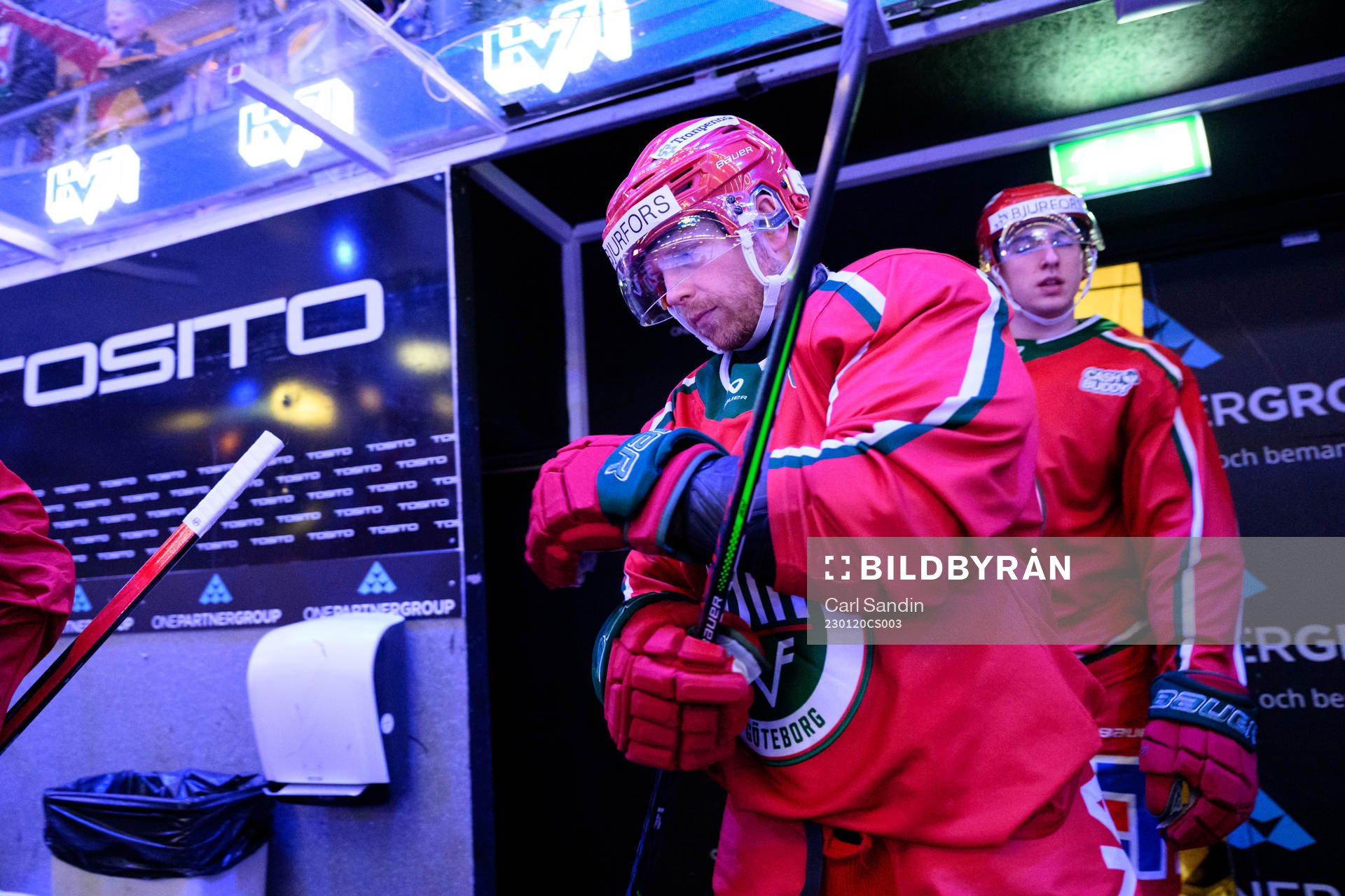 Frölundas Ryan Lasch innan ishockeymatchen i SHL mellan