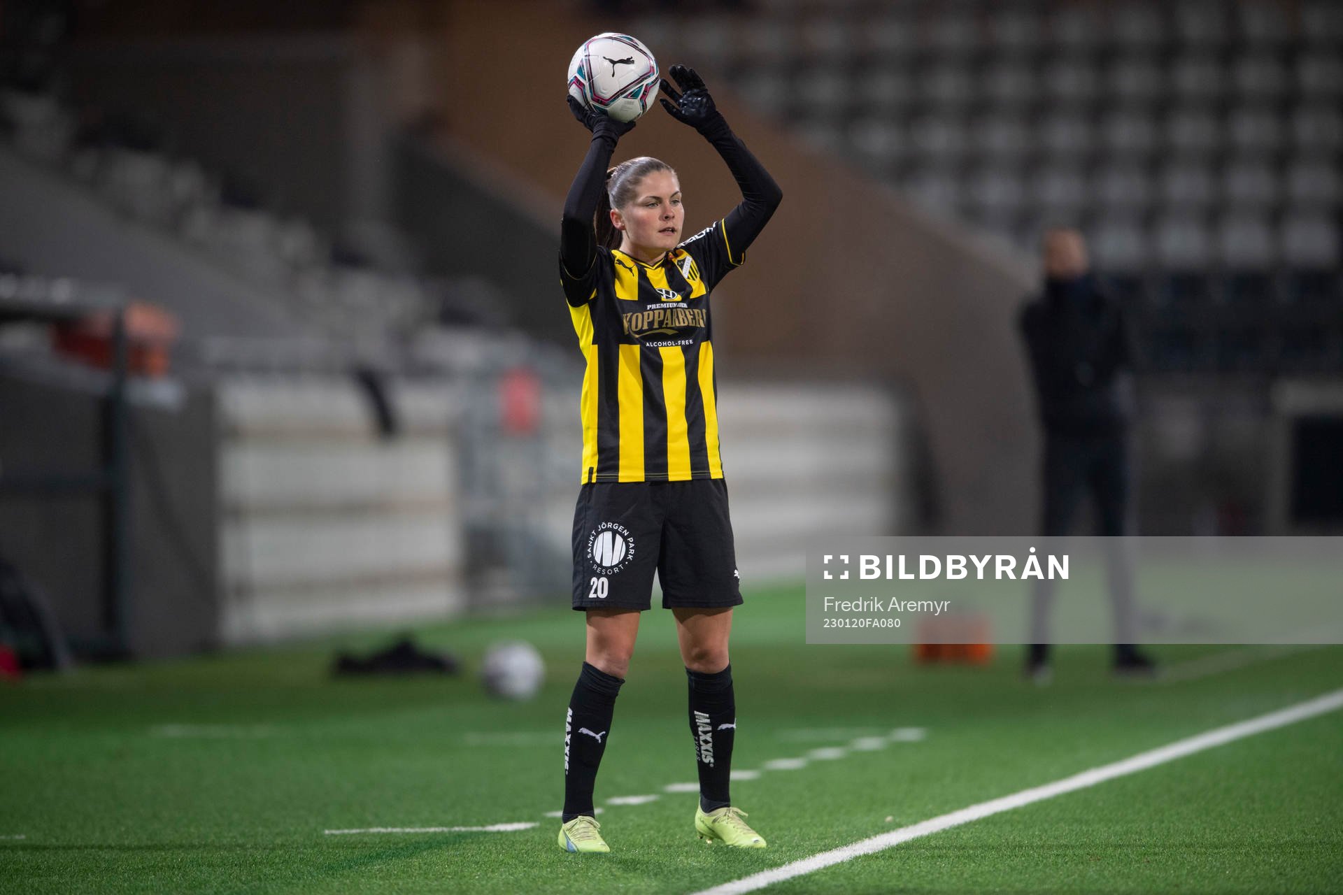 Häckens Hanna Wijk under träningsmatchen mellan Häcken och Alingsås den 20 januari 2023 i Göteborg. 