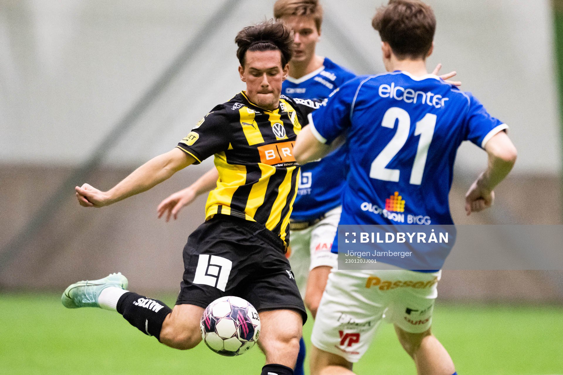 Häckens Sebastian Tipura under träningsmatchen mellan Norrby och Häcken den 20 januari 2023 i Borås. 