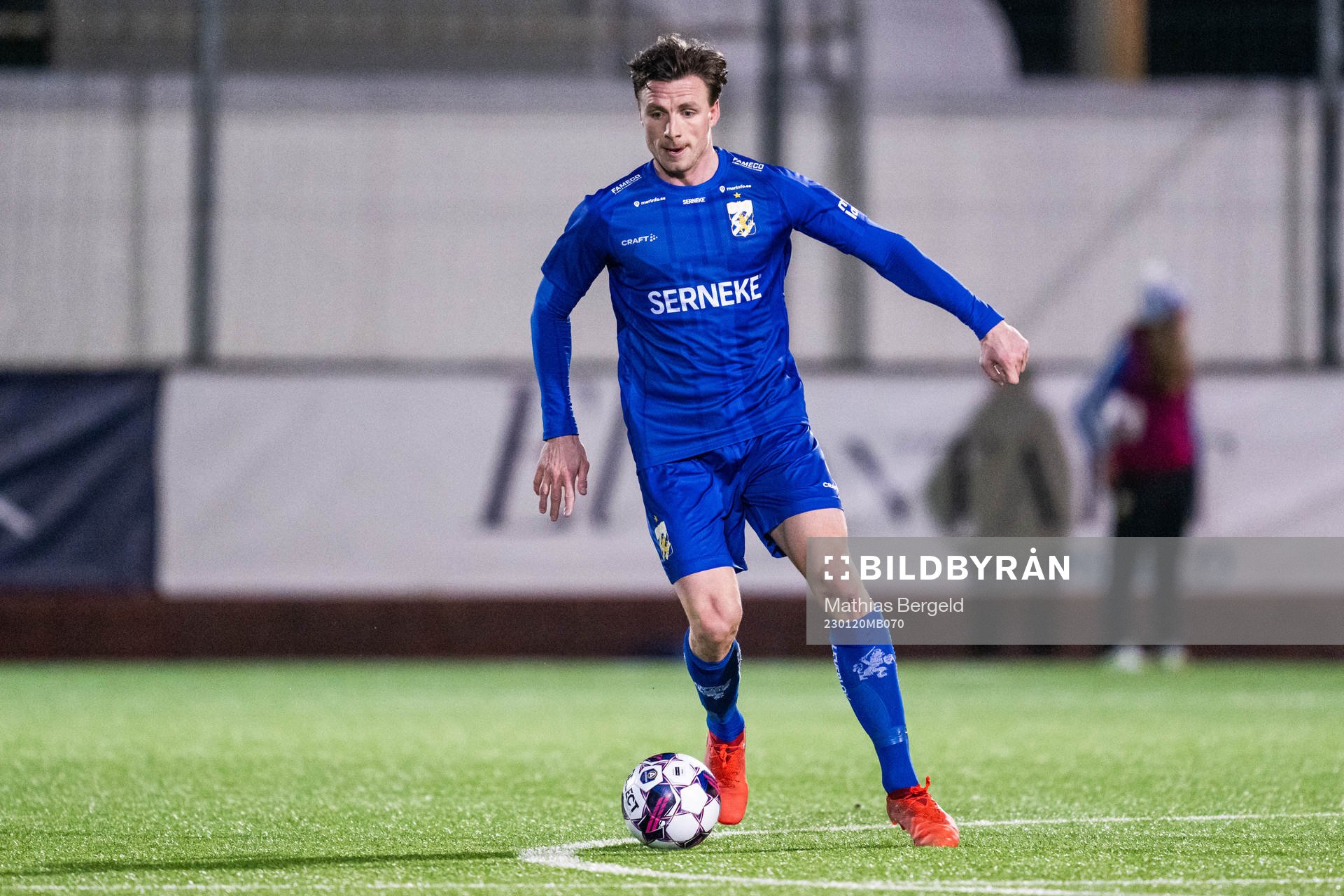 IFK Göteborgs Calle Johansson under träningsmatchen i fotboll mellan IFK Göteborg och Degerfors den 20 januari 2023 i Göteborg. 